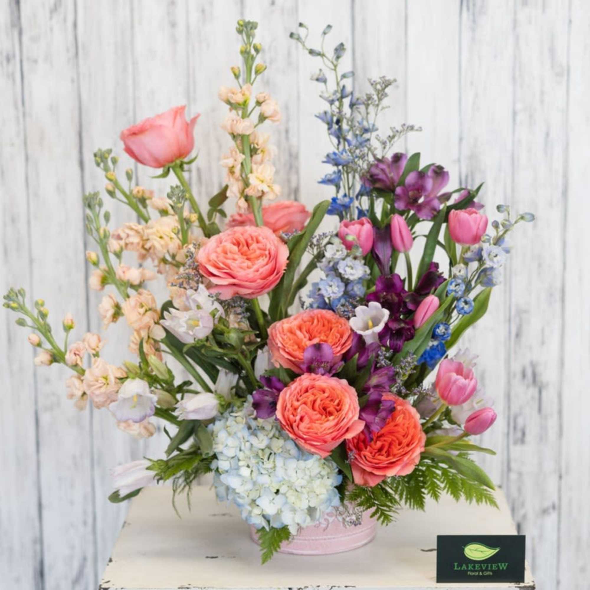 A whimsical, garden-style flower arrangement that feels like a breath of spring