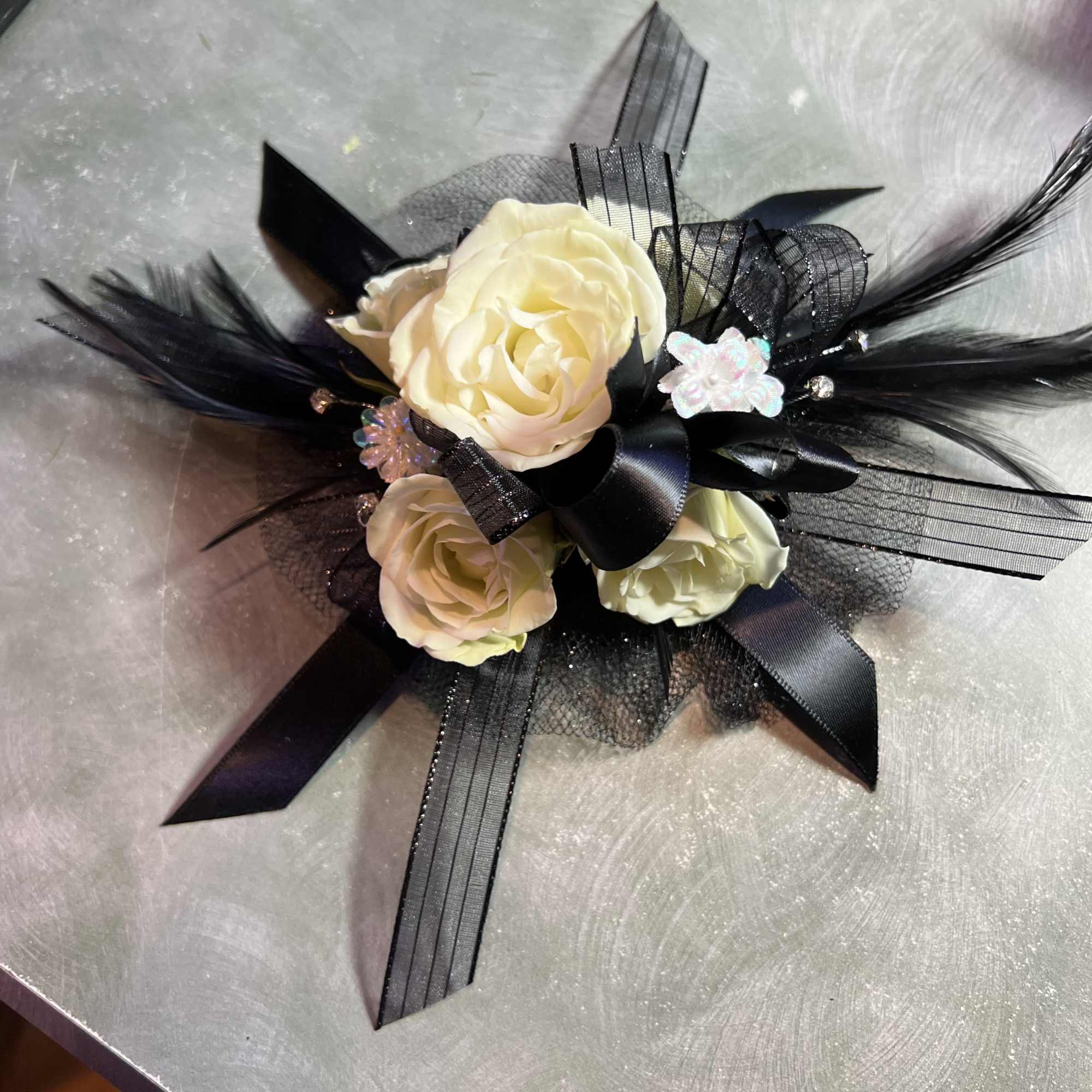 Just in time for Prom Season, Our Black Prom (or homecoming) Corsage.