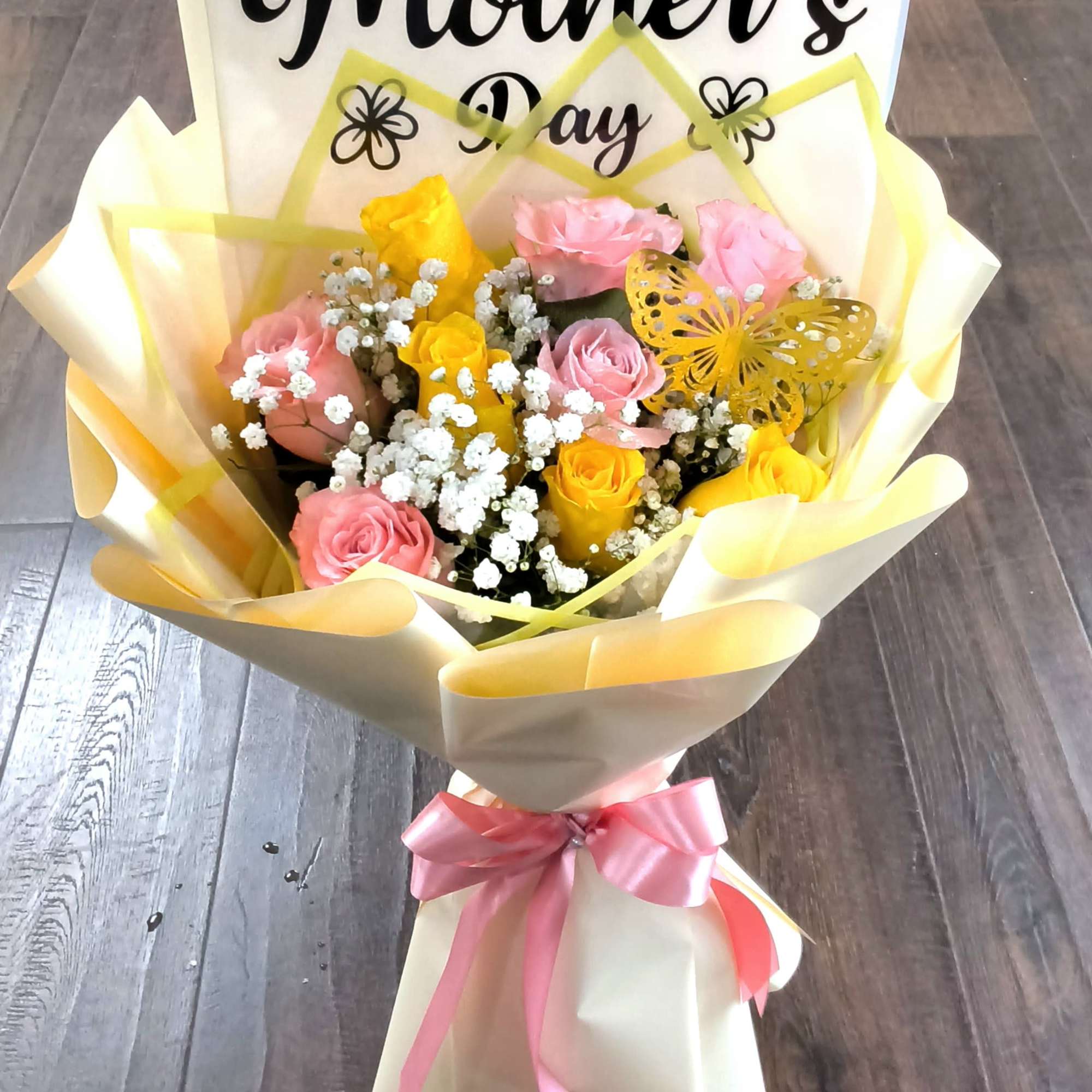  Bouquet with Roses and filler with Korean Paper. 