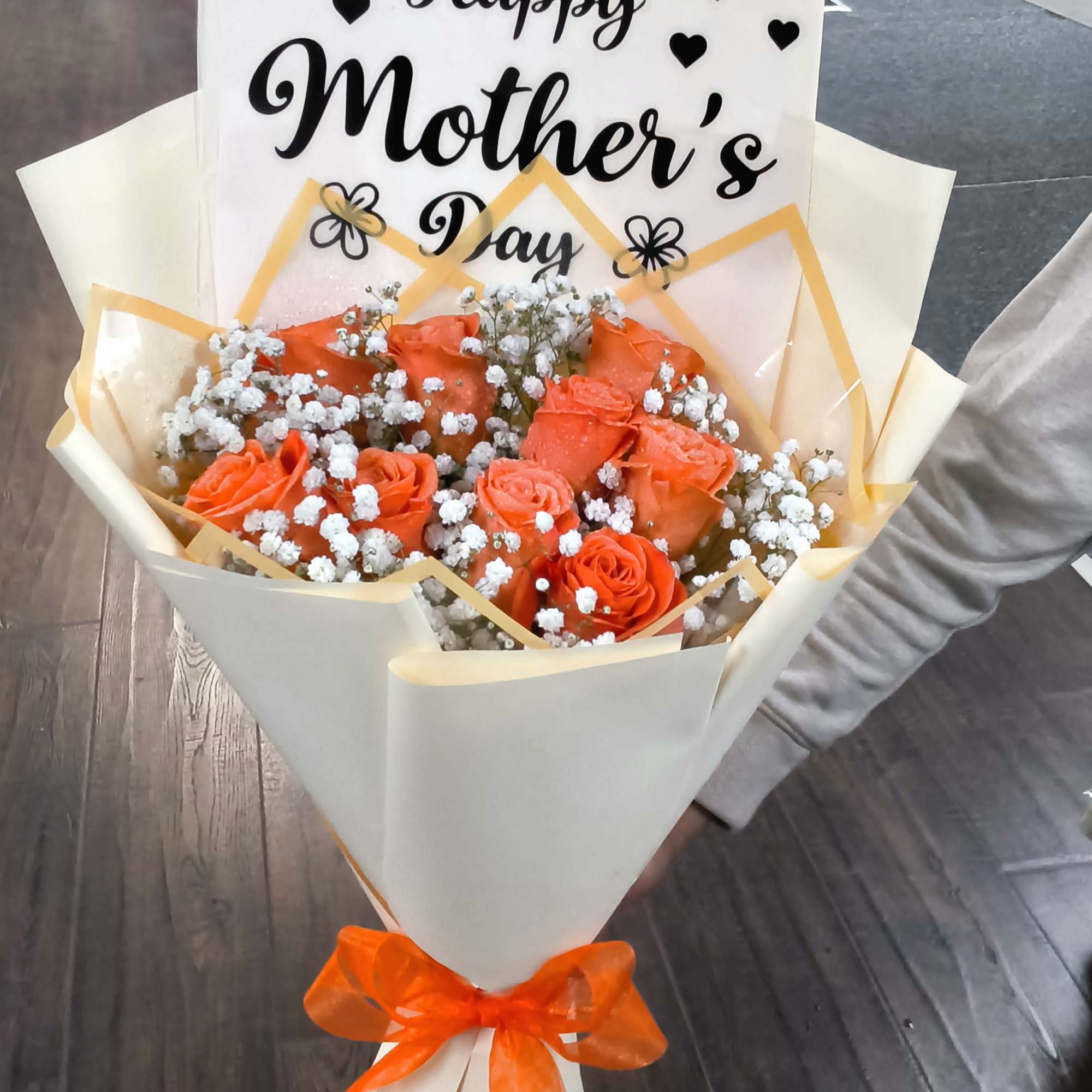  Bouquet with Roses and filler with Korean Paper. 