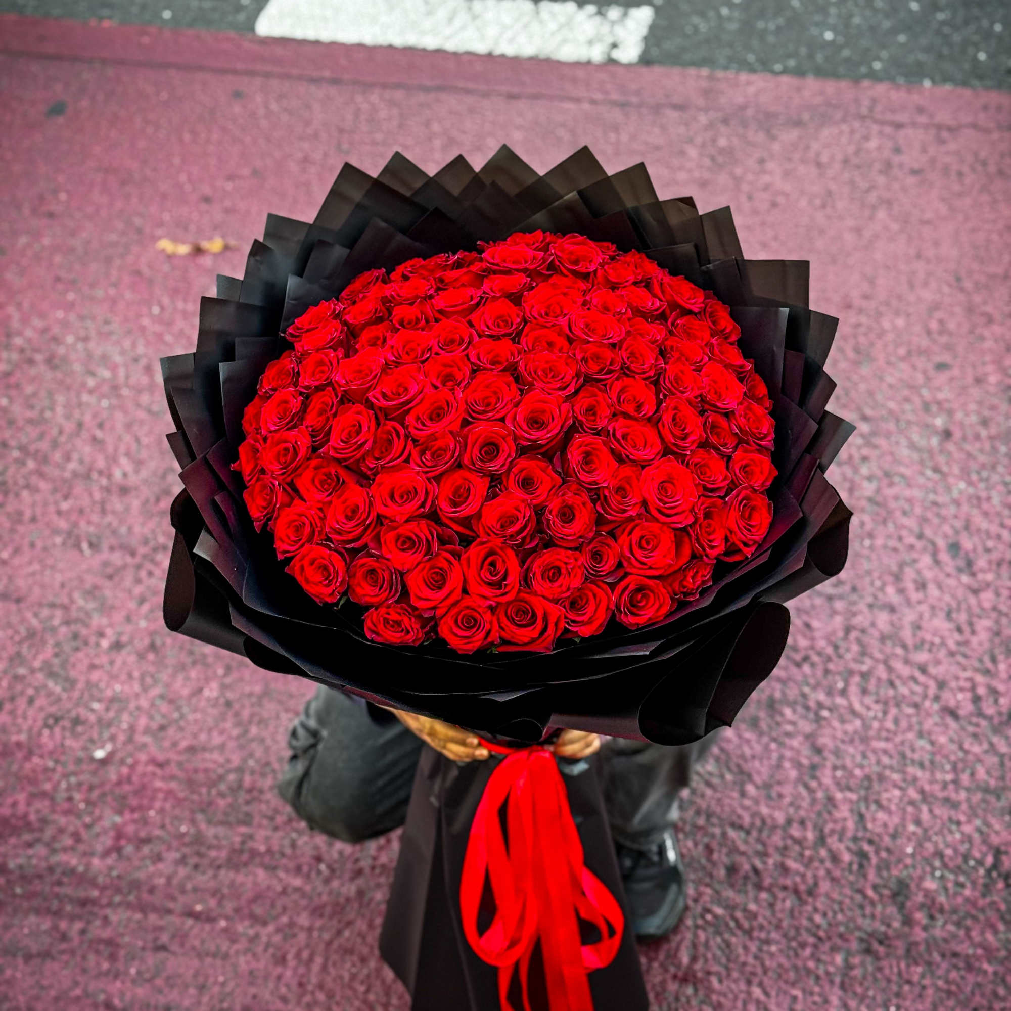 The ultimate symbol of love and luxury. This full dome arrangement of