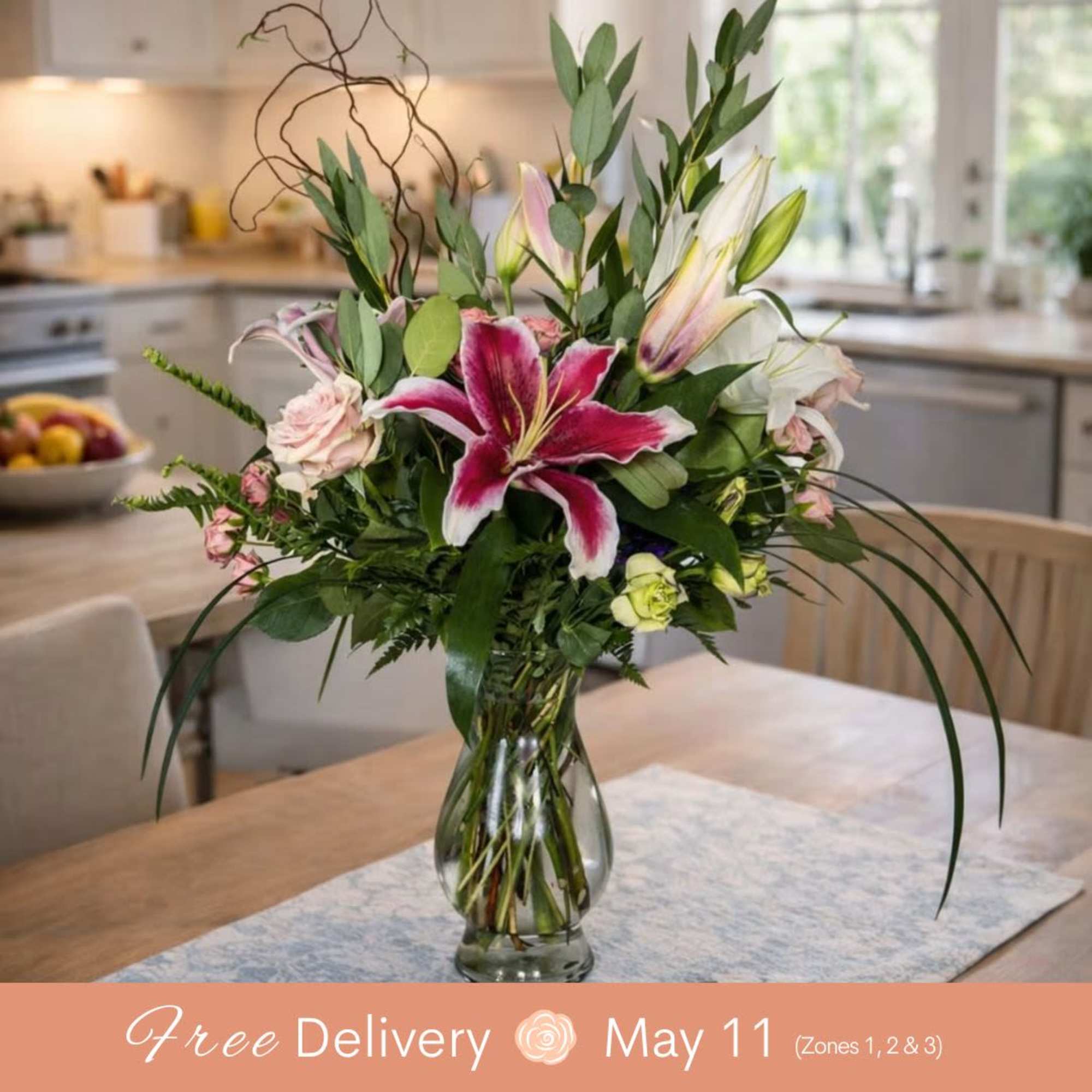 Wow Mom with our extremely popular arrangement, featuring a beautiful combination of