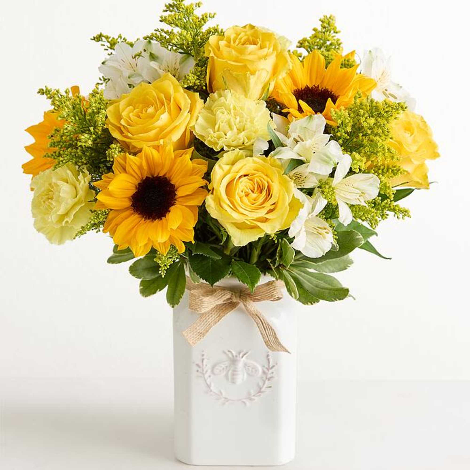 Get them buzzing for summer! This unique bouquet is gathered with a
