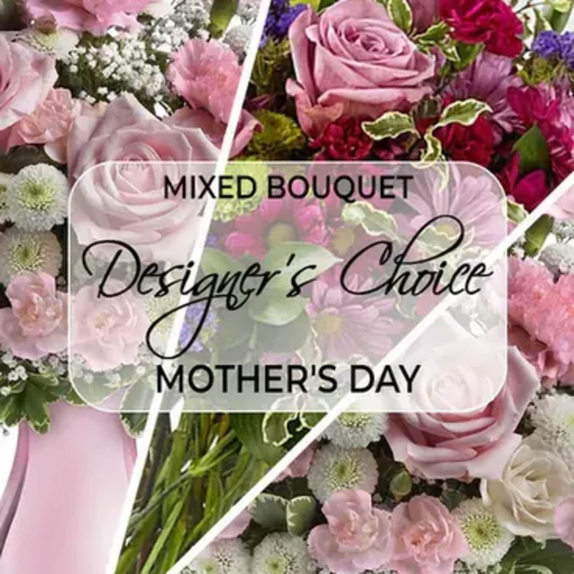 Designers will choose the freshest most beautiful florals to arrange in a