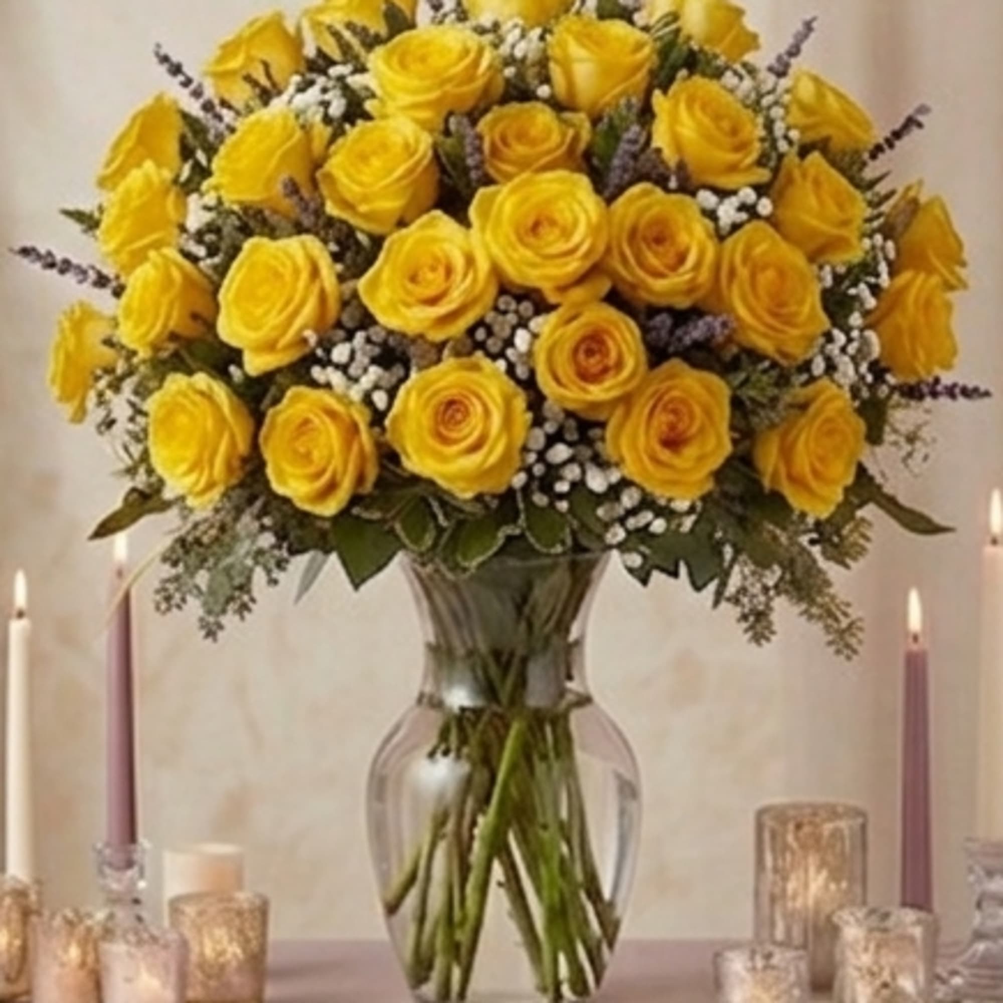 Brighten someone's day with these stunning yellow rose arrangements, thoughtfully designed to