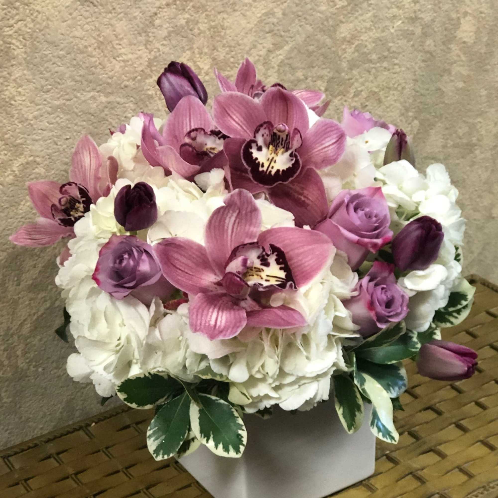 Our most popular arrangement! Pop of Lavender by BloomNation&trade; is the perfect