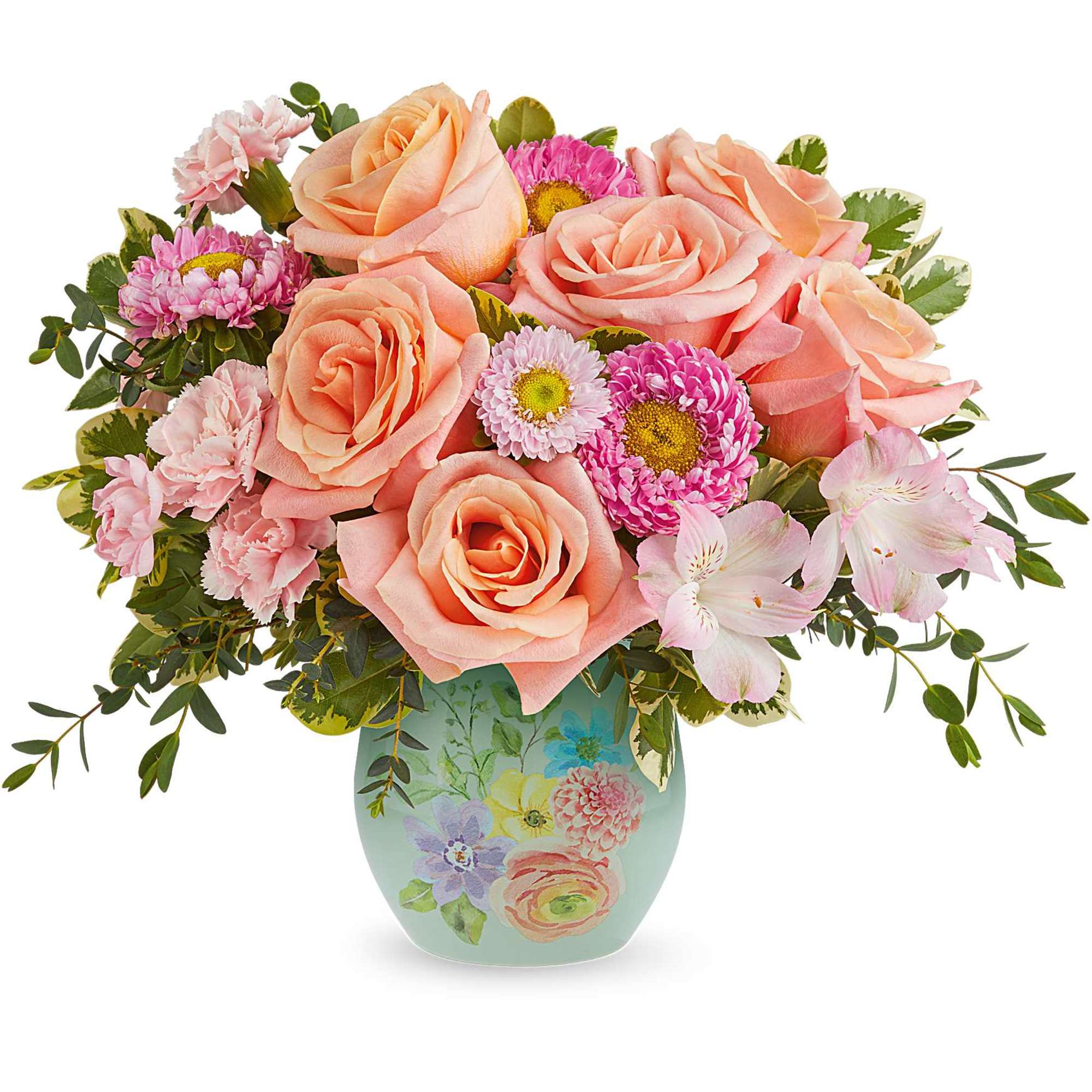Teleflora's Watercolor Garden Bouquet is a cheerful Mother's Day flower arrangement of