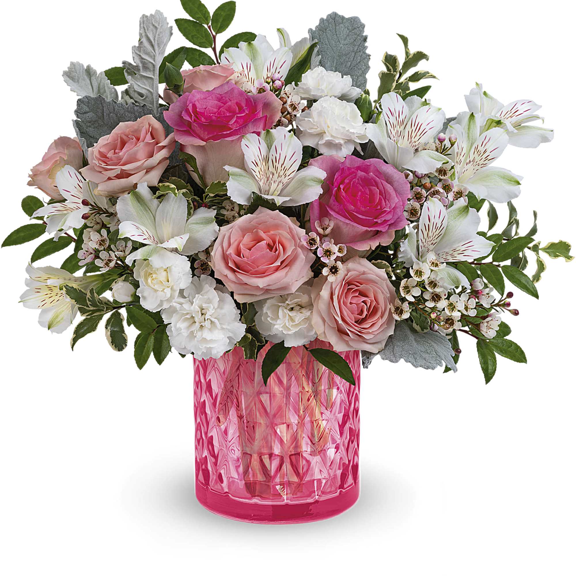 Celebrate your timeless love with this vintage-inspired gift, featuring feminine pink and
