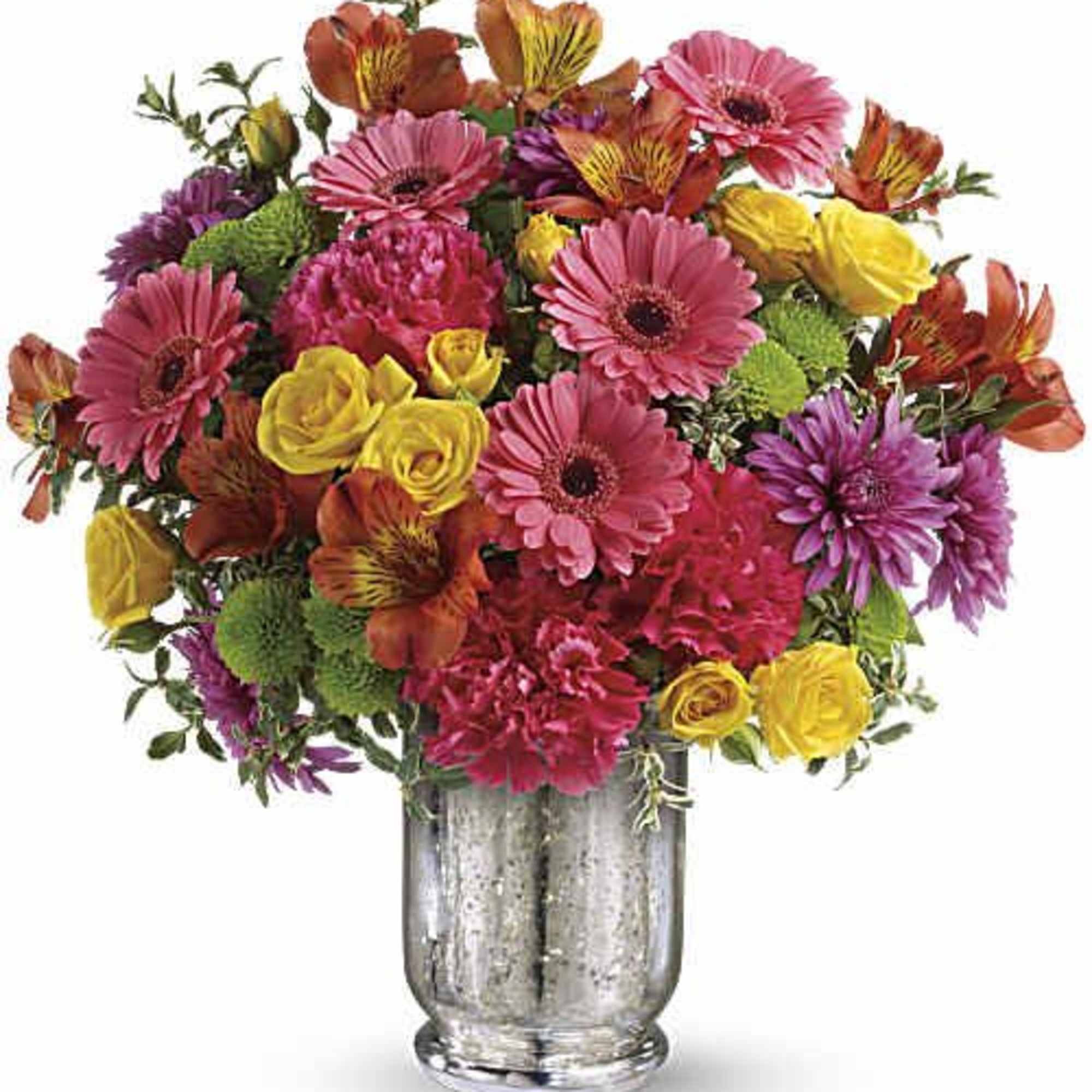 

Punch it up! Sure to brighten their day, this vivacious bouquet packs