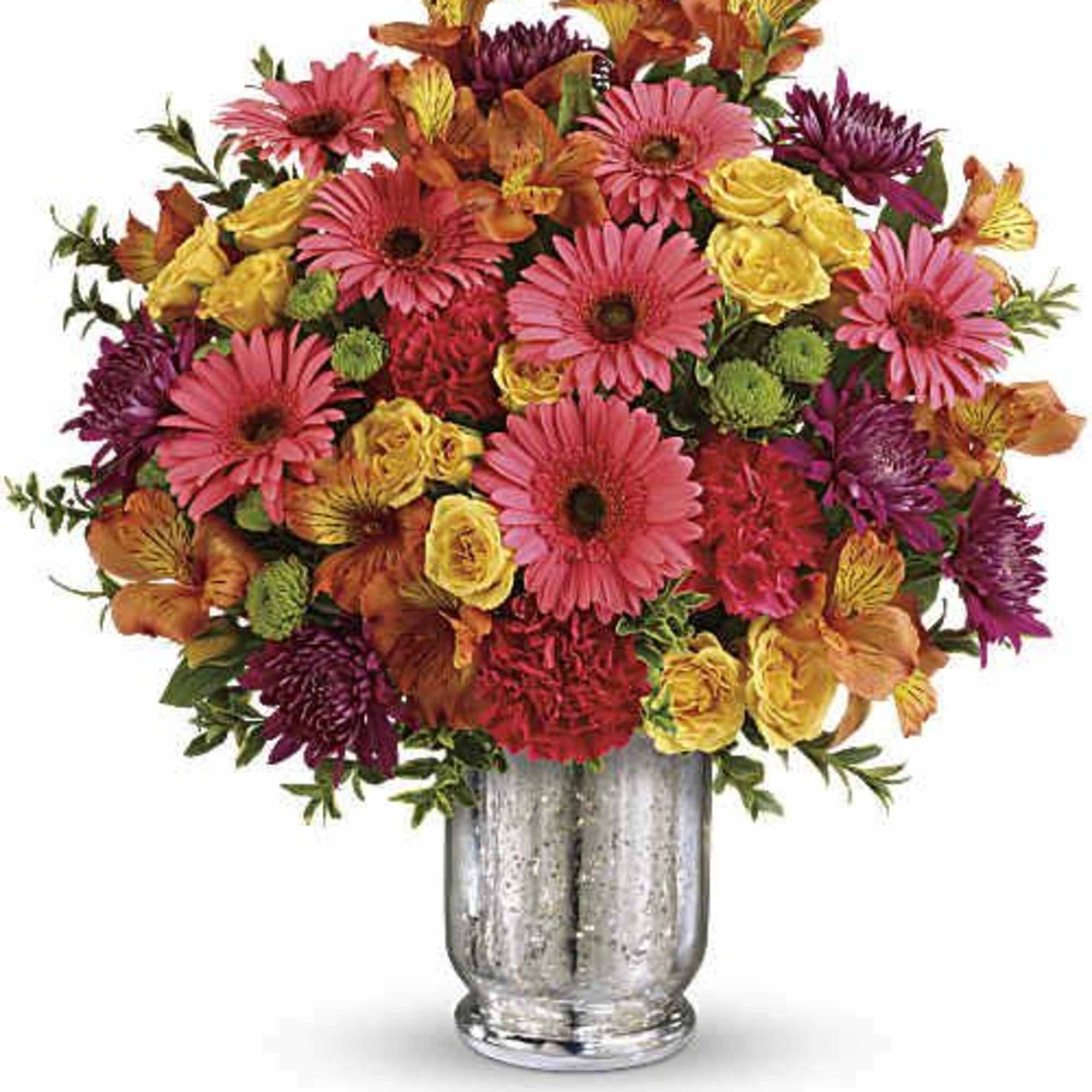 

Punch it up! Sure to brighten their day, this vivacious bouquet packs