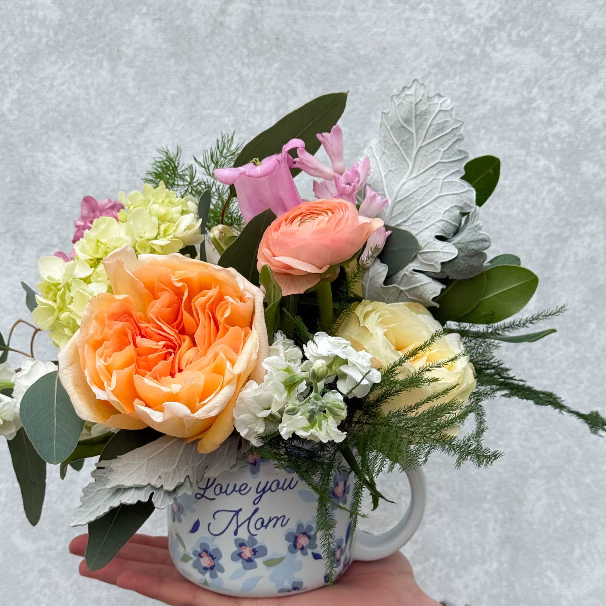 Mother's Day coffee mug, Designed with seasonal blooms.