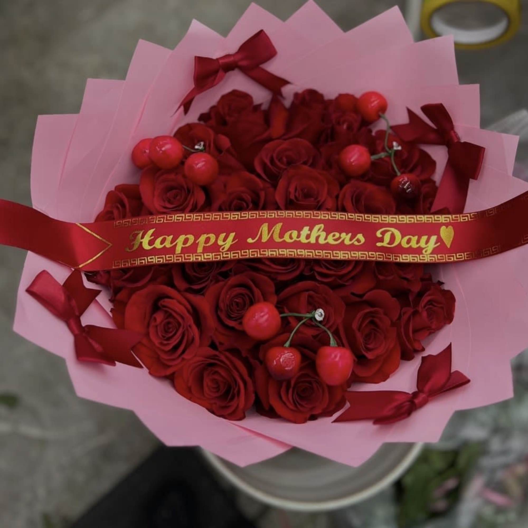 50 roses but make it EXTRA ️

Cherry vibes  + red roses