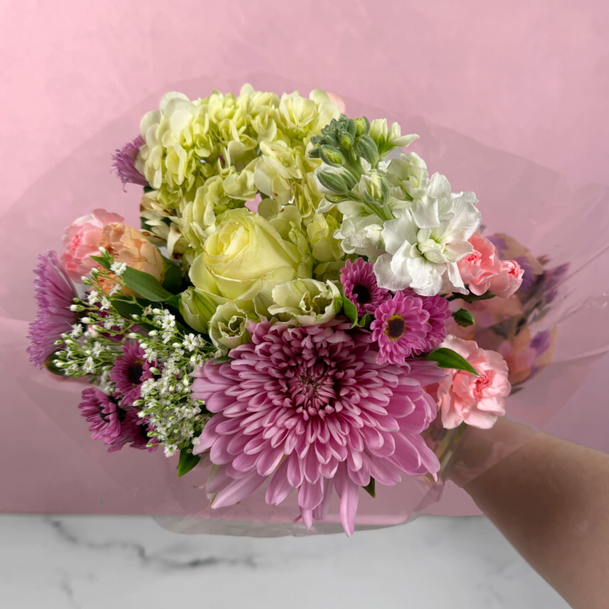 Our Soft &amp; Sentimental Wrapped Bouquet features a gentle blend of blush