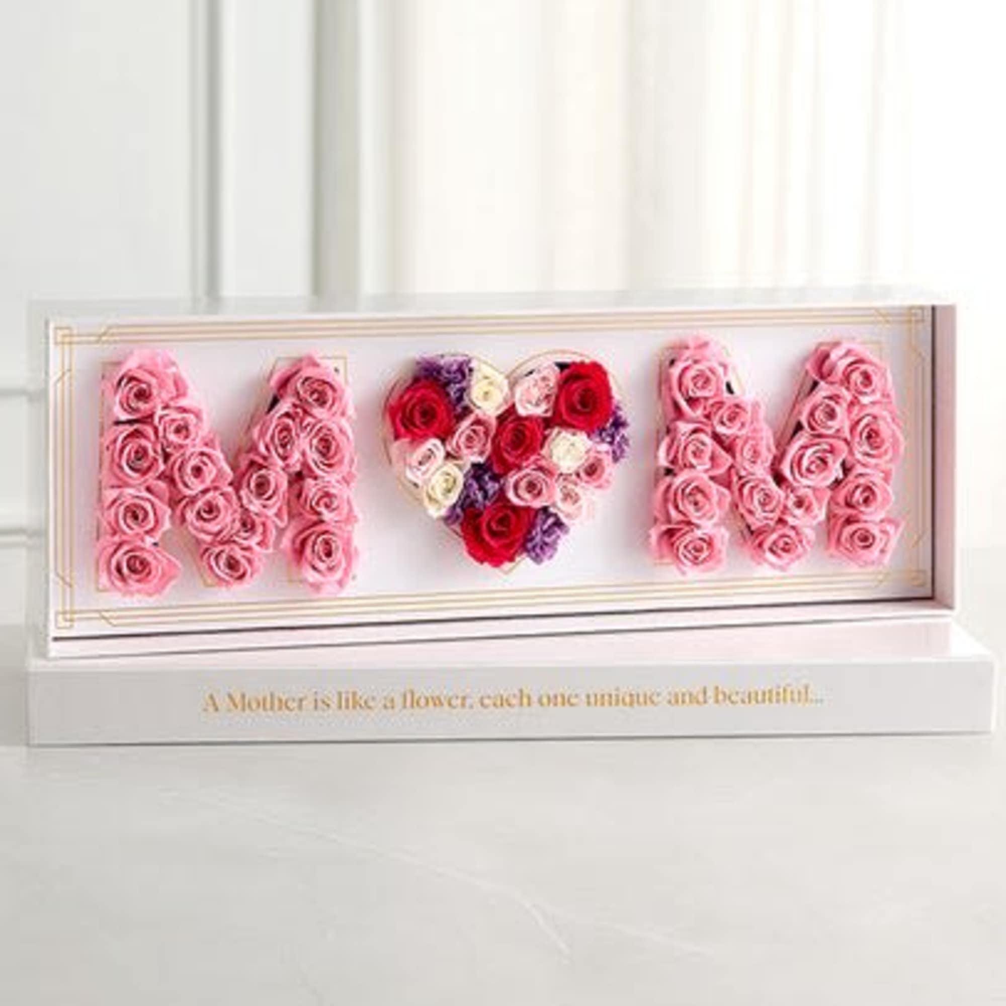 Beautiful flower box with roses 