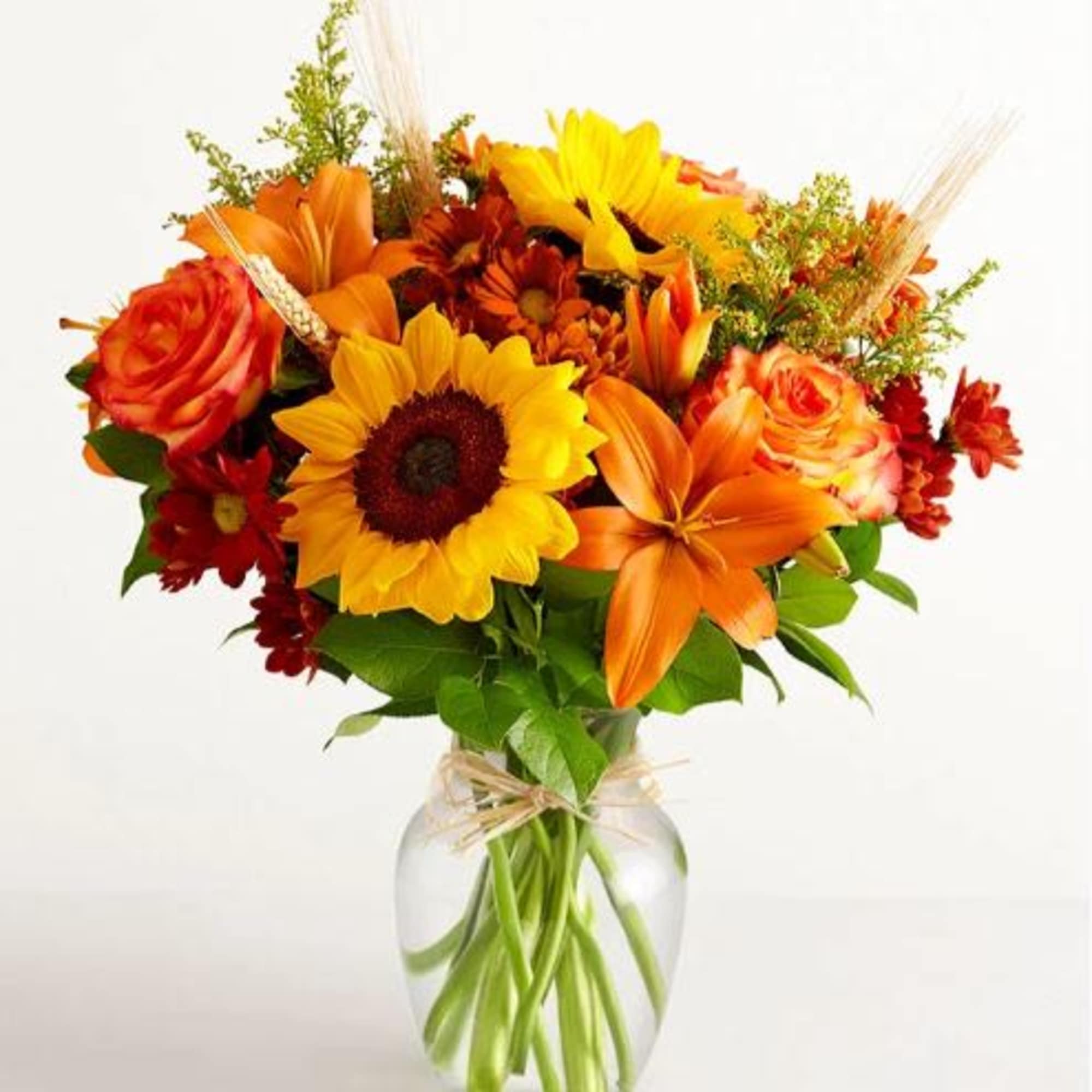   Pet Friendly?
No. Asiatic lilies and daisy poms can be toxic