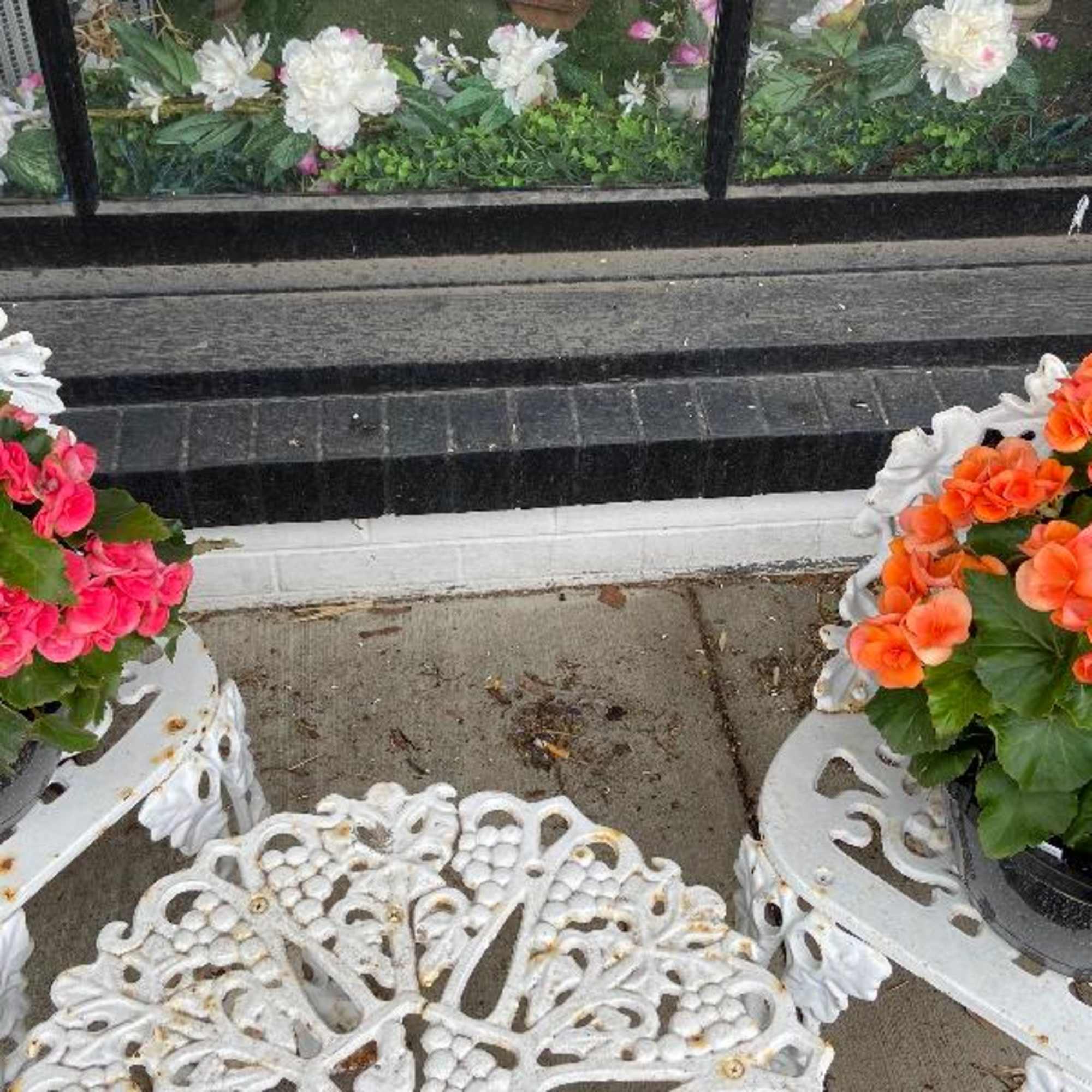 hanging baskets with an assortment of flowers and colors.
We will choose the