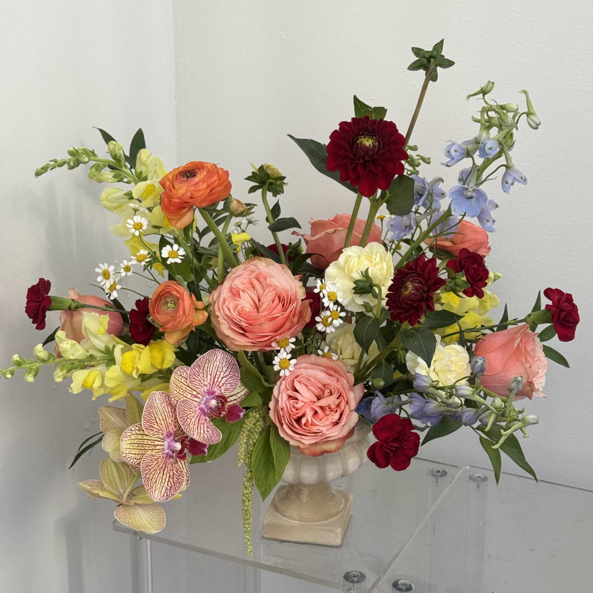 A bright, garden-fresh centerpiece that feels like a pocket of sunset-perfect as