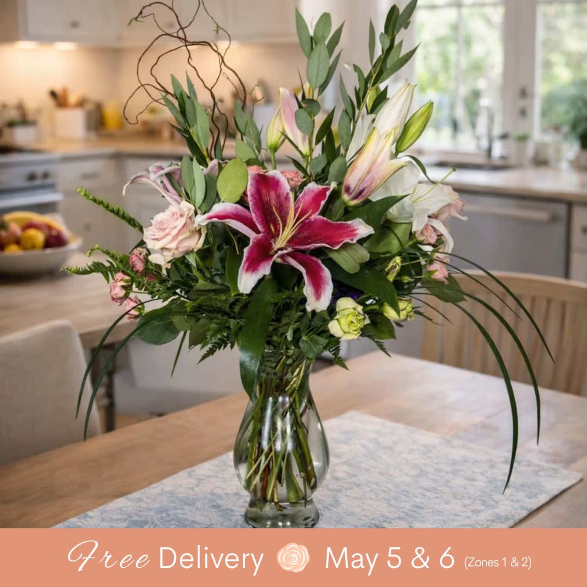 Wow Mom with our extremely popular arrangement, featuring a beautiful combination of