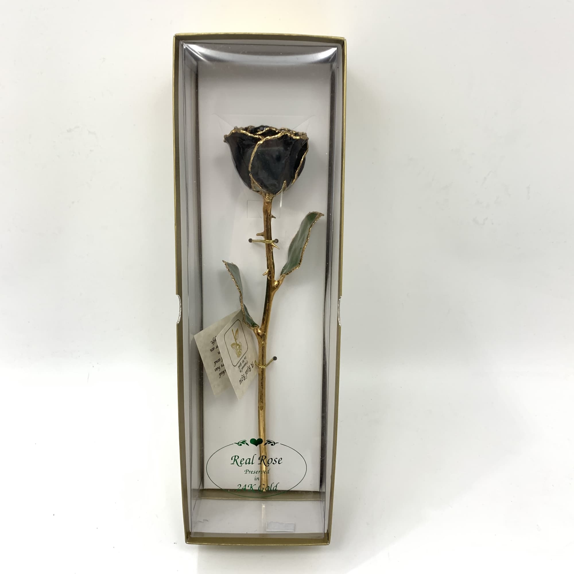 Single preserved rose in a clear gift box