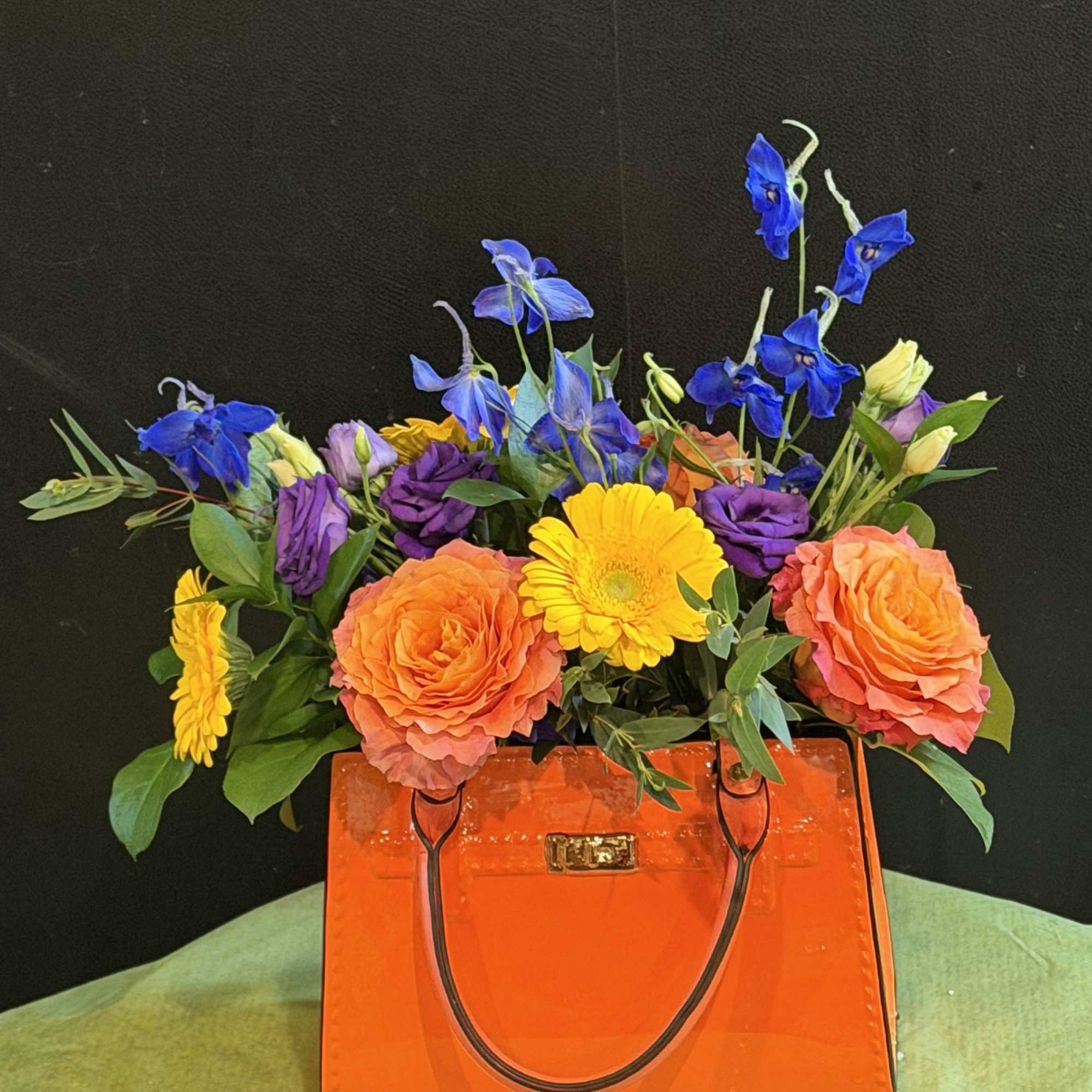 A bold, vibrant burst of color that makes a statement! Warm oranges
