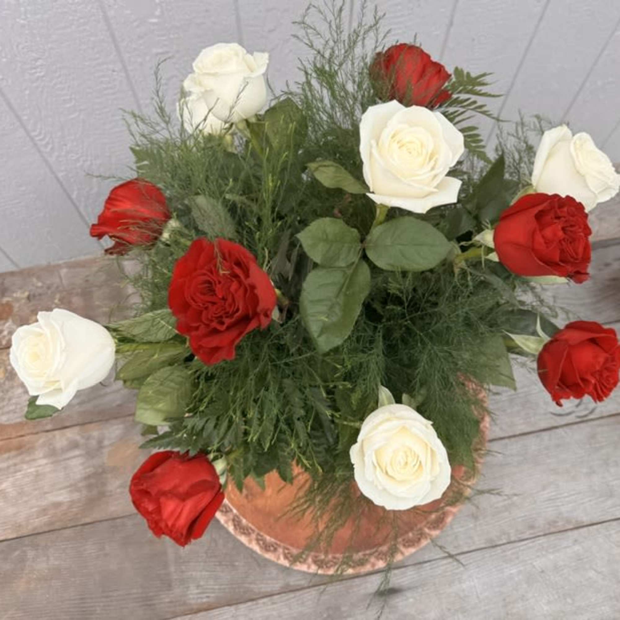 THE Aggie special - twelve long-stemmed premium roses, 6 maroon and 6