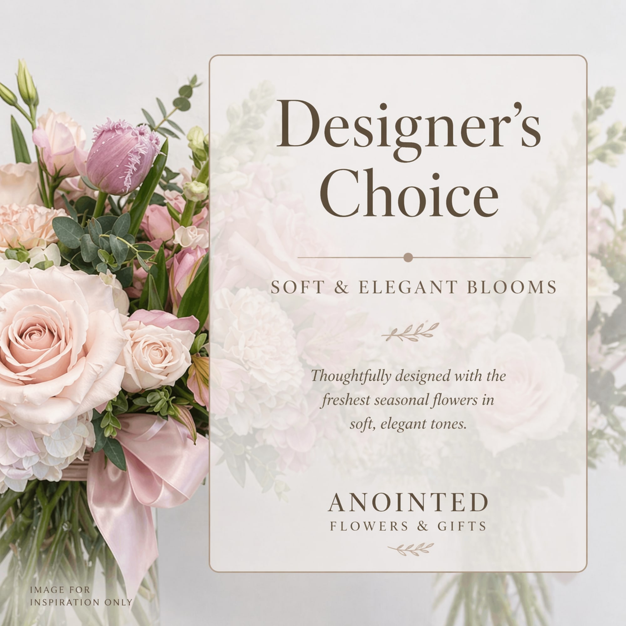 A lush cluster of soft white hydrangeas and pale pink roses creates