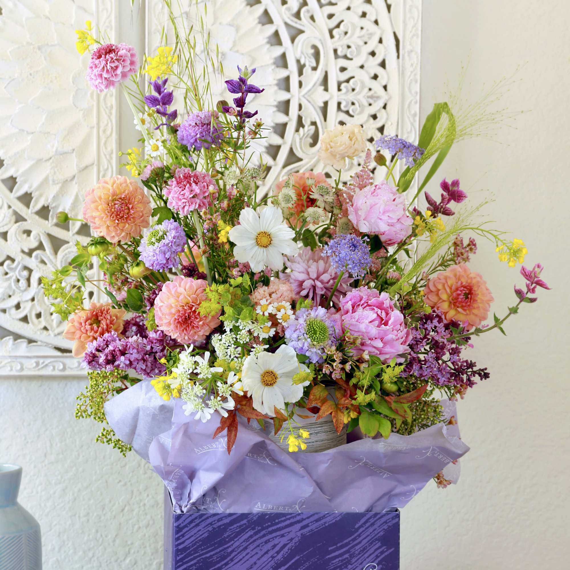 A lush and garden-style arrangement designed exclusively for Mother&rsquo;s Day, featuring premium