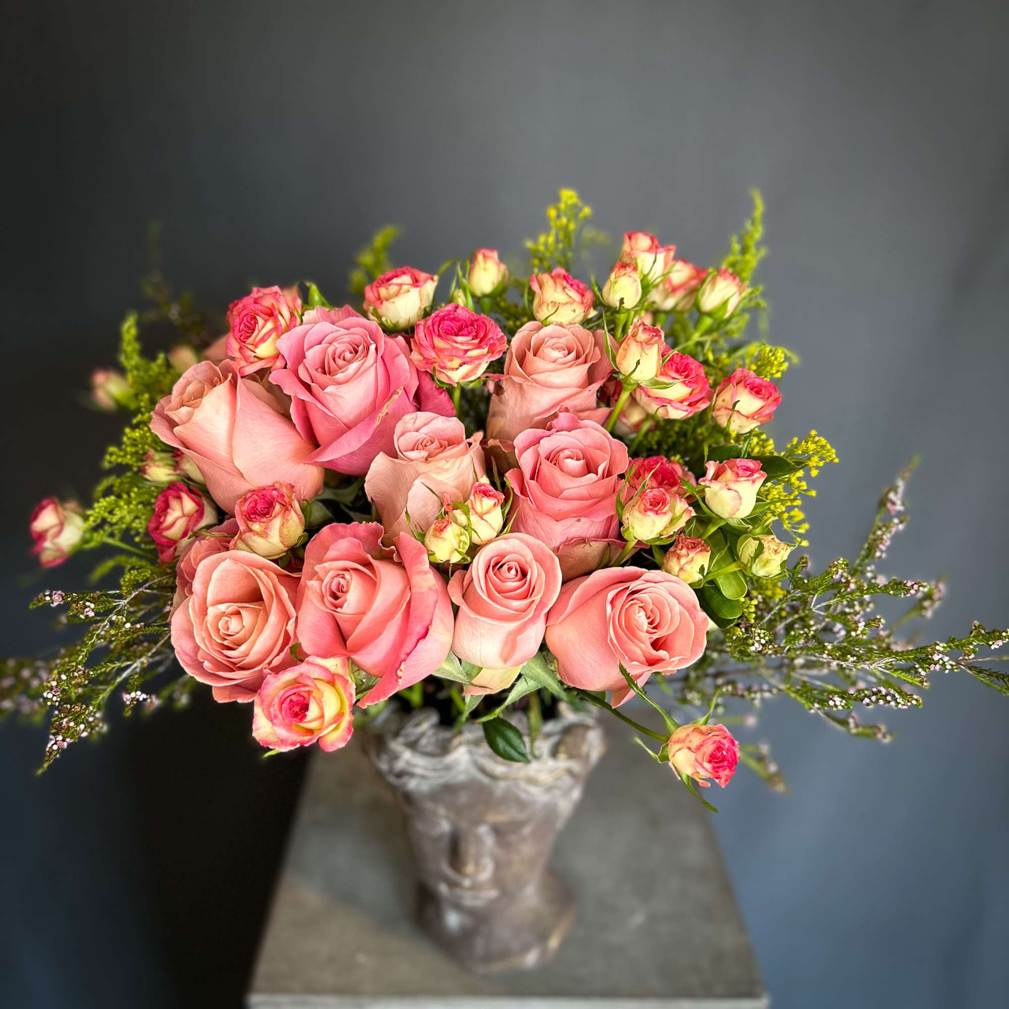 Embody grace and grandeur with the Athena arrangement, featuring bright pinks and
