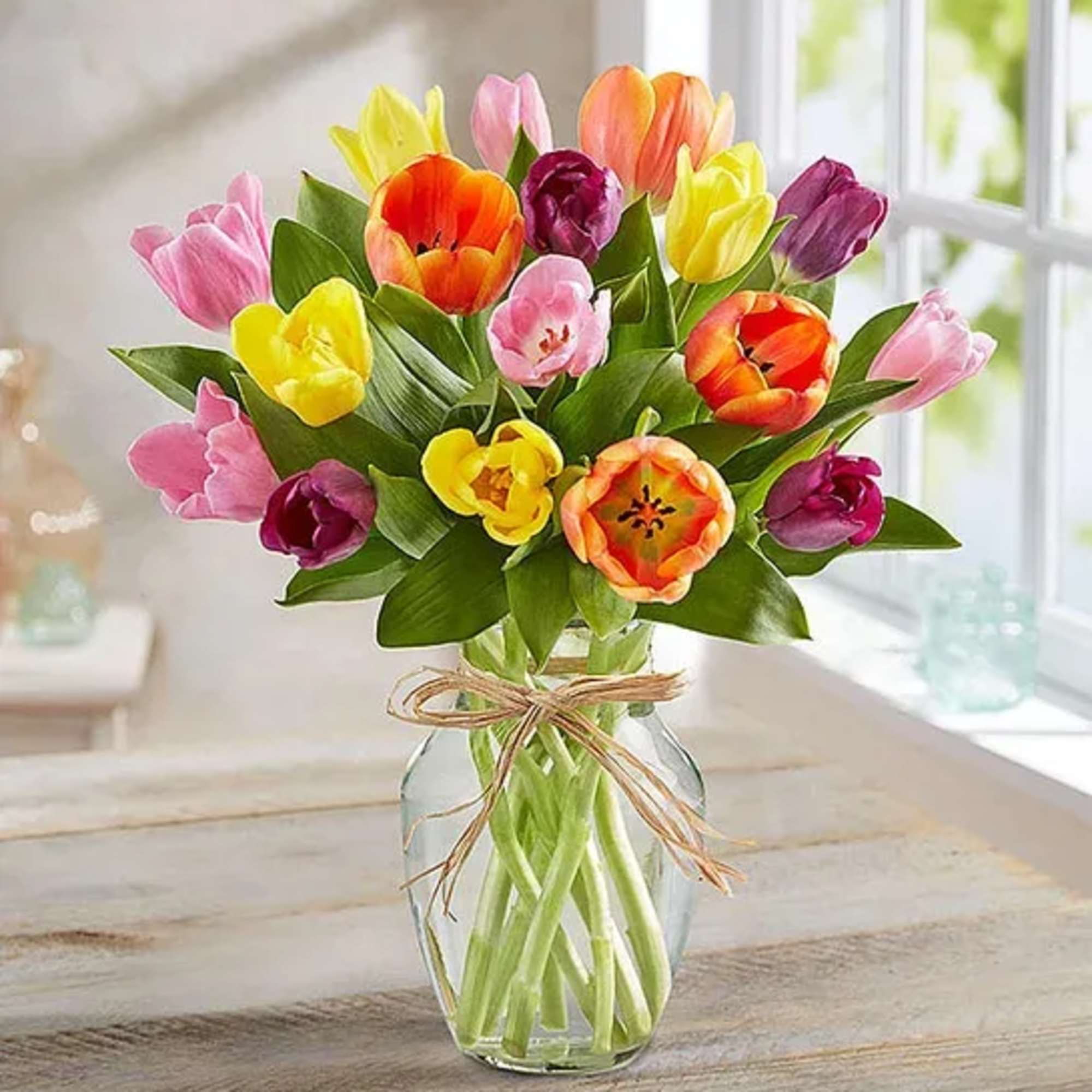 Assorted Tulips: Standard is 15 assorted, Deluxe is 20 assorted and the