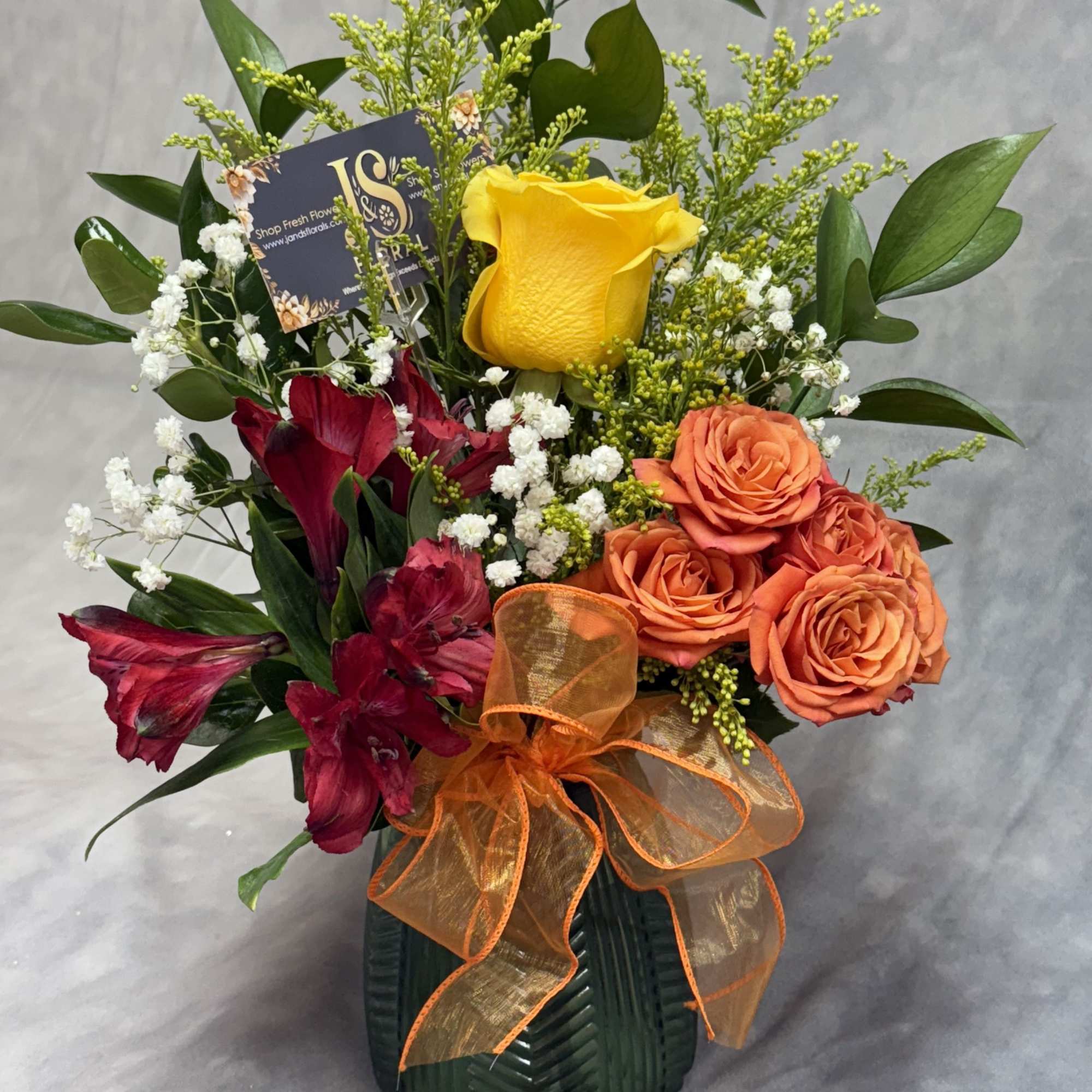  Golden Harvest Vase 
A cheerful burst of autumn beauty! This petite