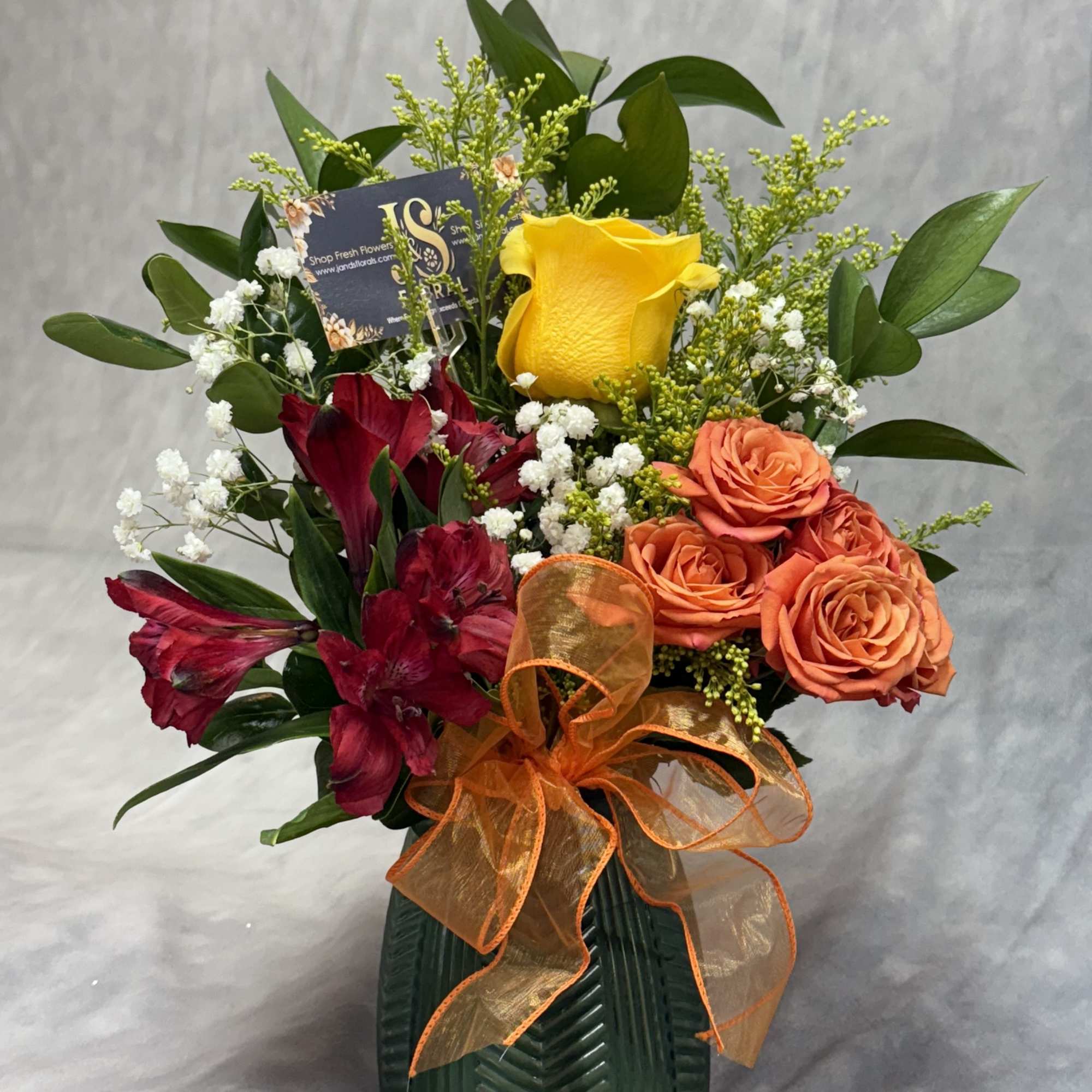  Golden Harvest Vase 
A cheerful burst of autumn beauty! This petite