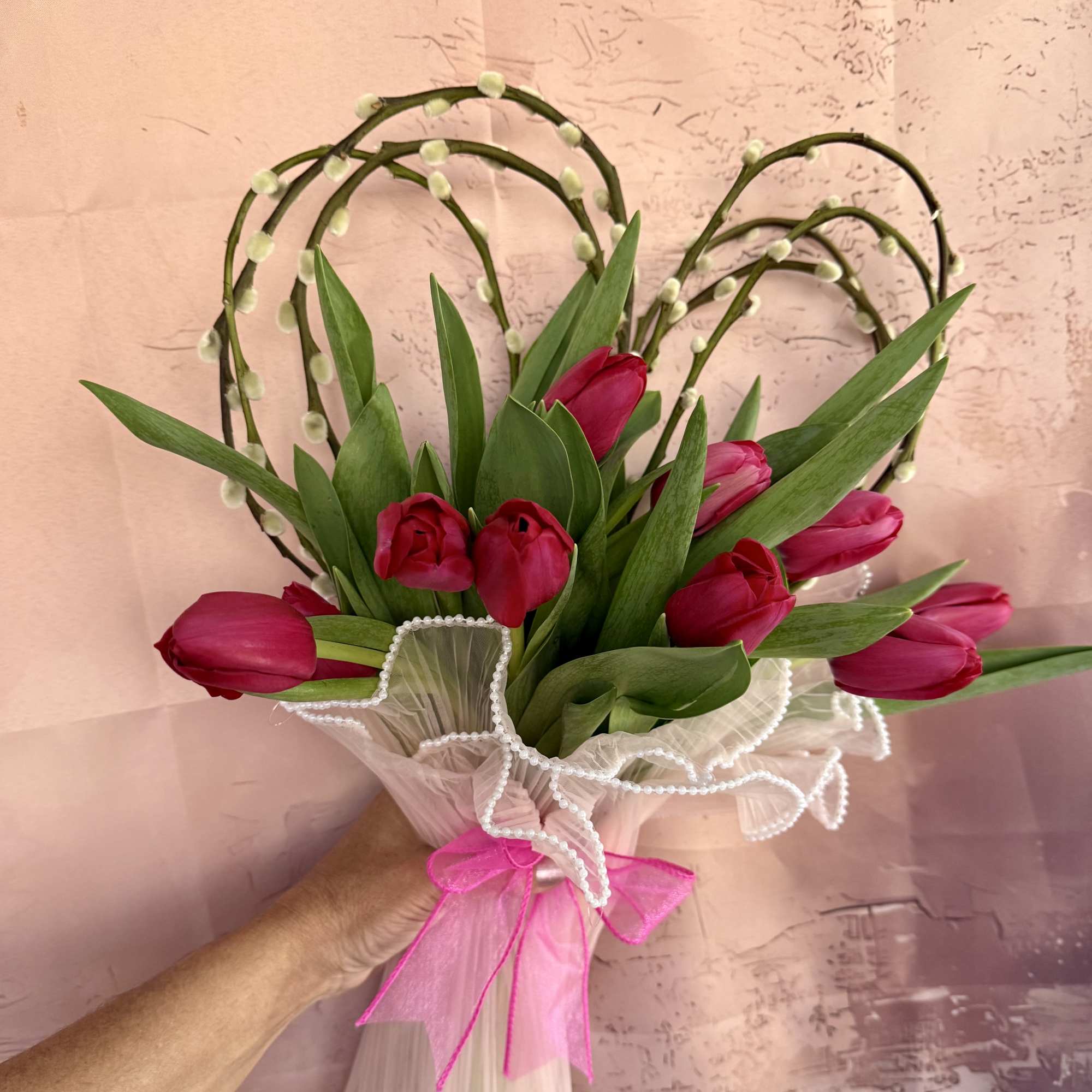 A sweet and elegant bouquet designed to make hearts melt. This arrangement