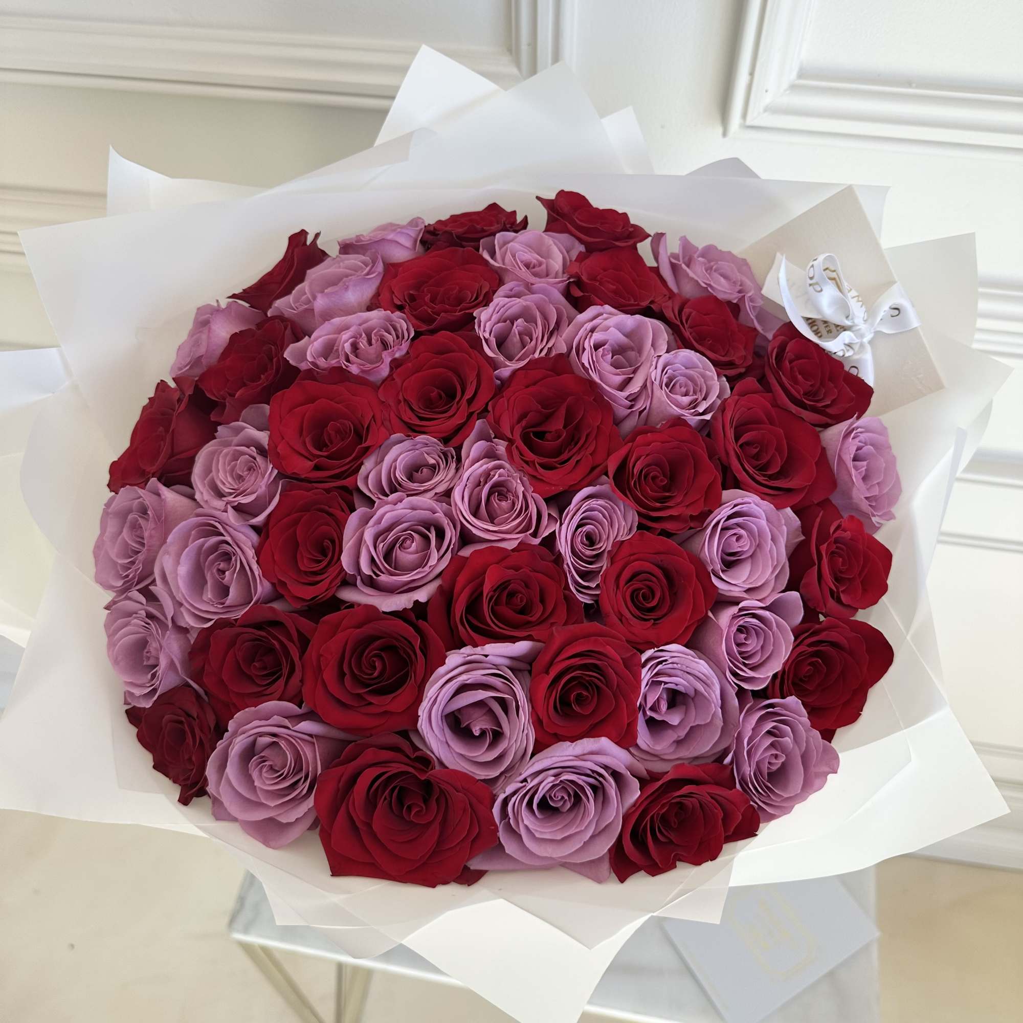 MFS 50 Rose Bouquet (Red/Lavender) in Maywood, CA | Maggie's