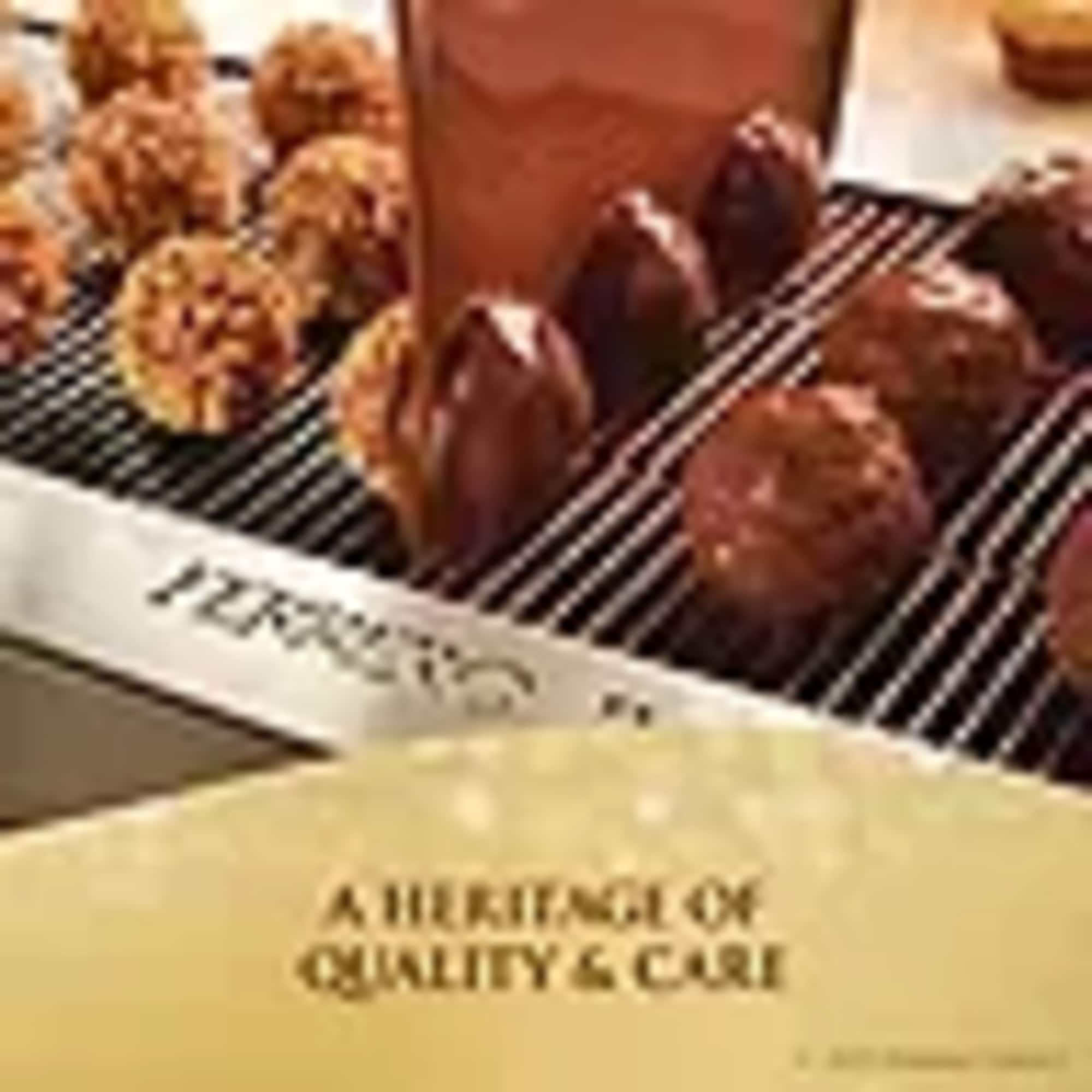 Tray of chocolate-covered strawberries with a branded label