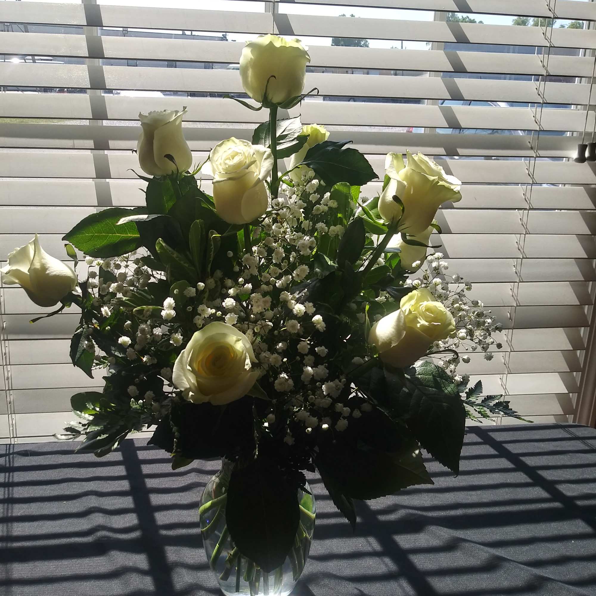 White Roses Arranged in a Vase