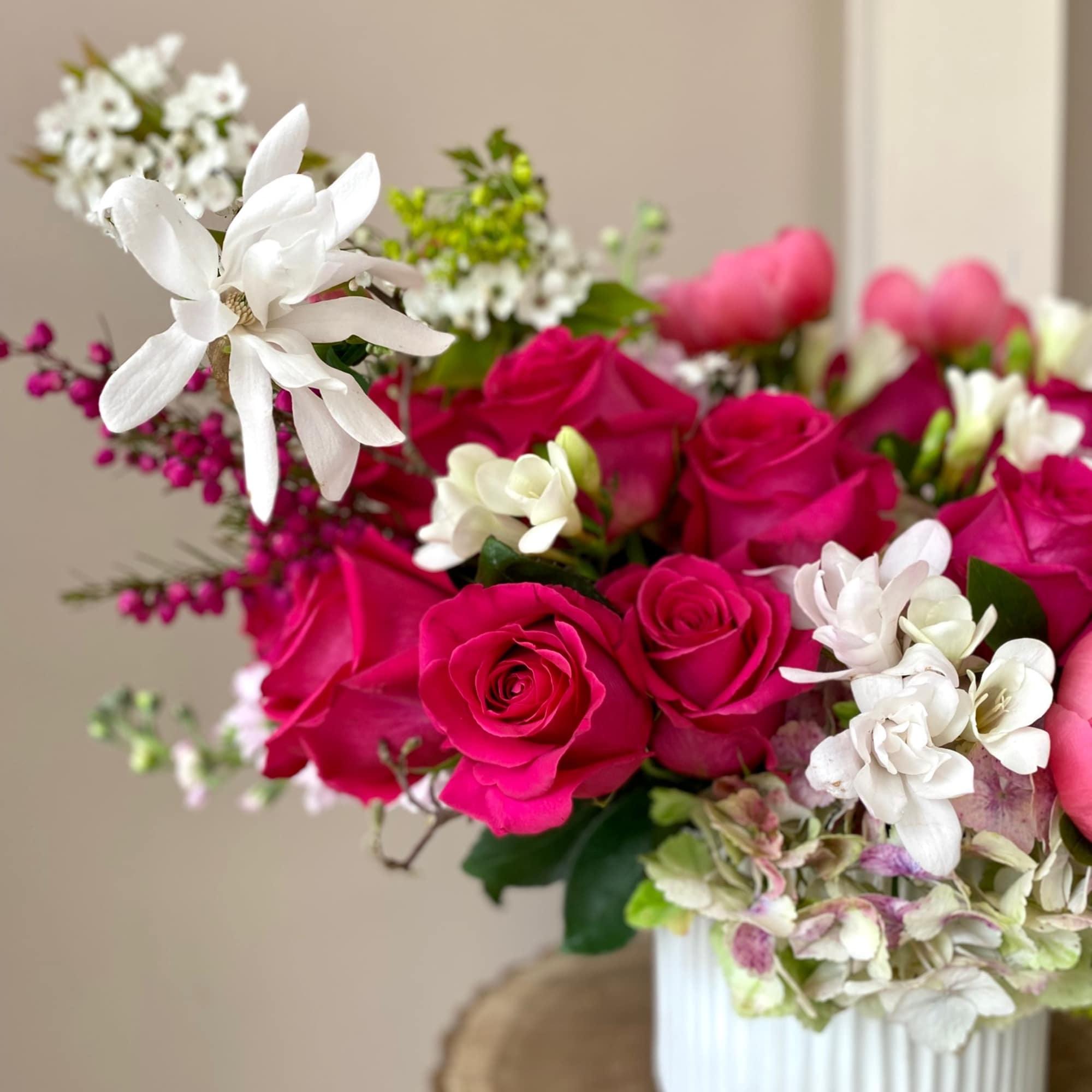 We offer this stunning arrangement only during the late Spring/early Summer months