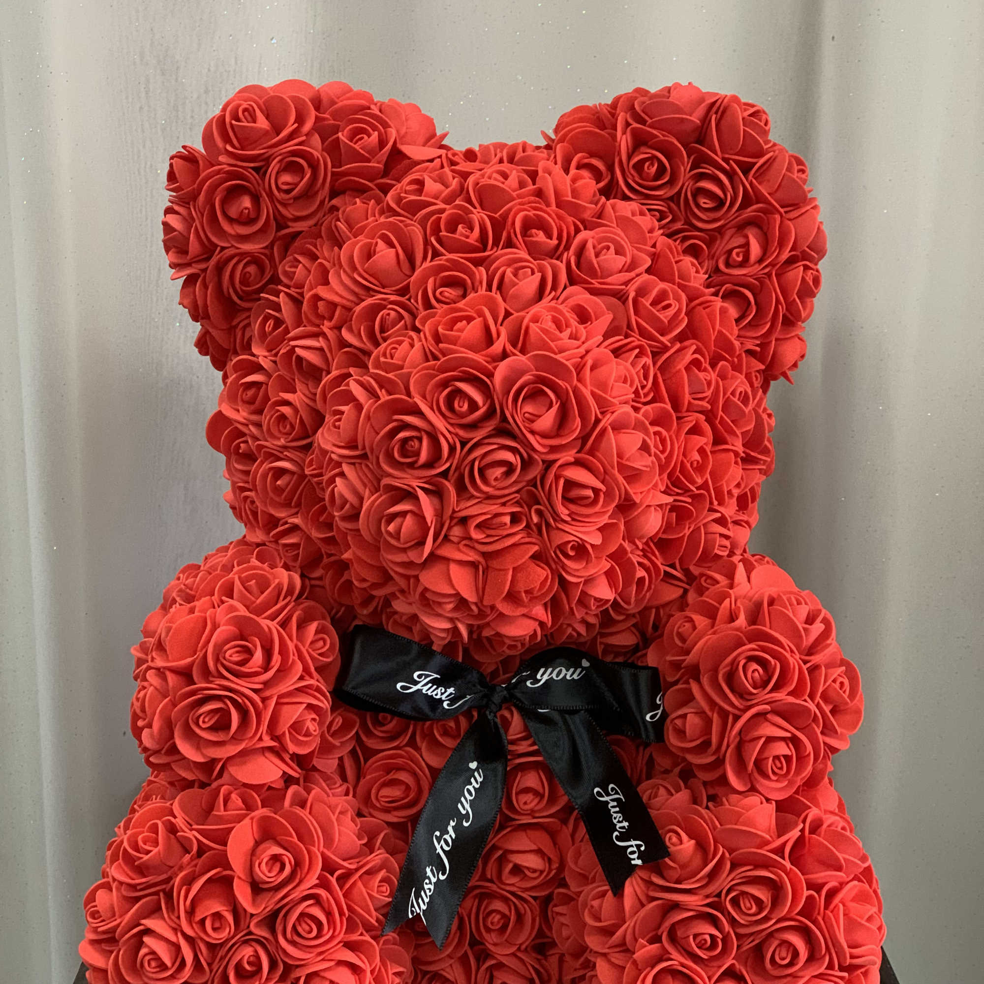 Each lovely, Styrofoam, Rose Teddy Bear is 100% handmade and covered with
