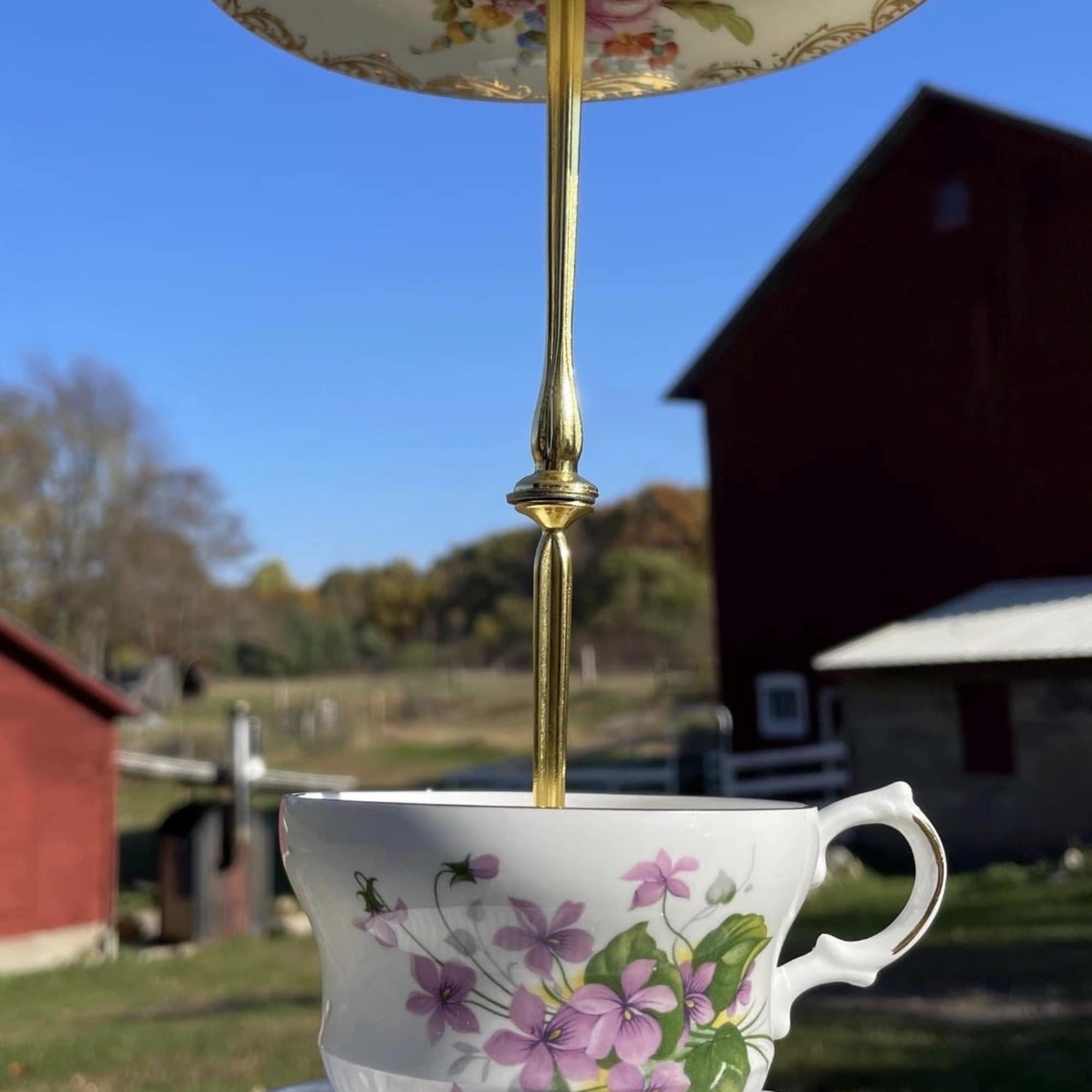 A thoughtful addition to any garden, patio, or balcony, this vintage teacup