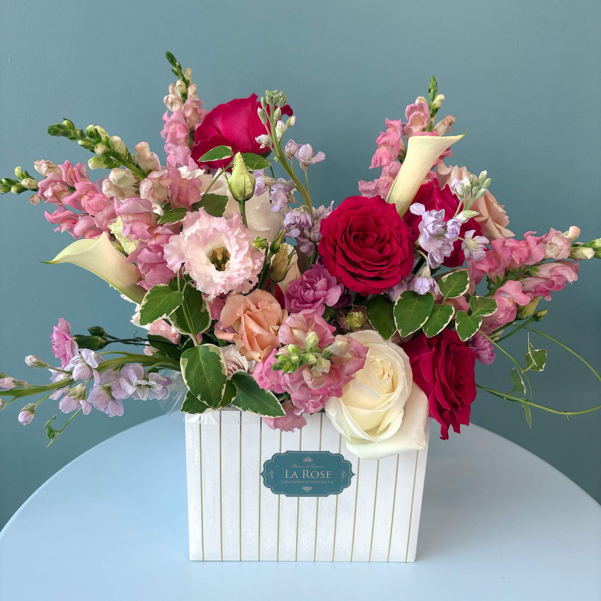 Celebrate love with our Valentine's Day " Love Elegance " flower boxes.