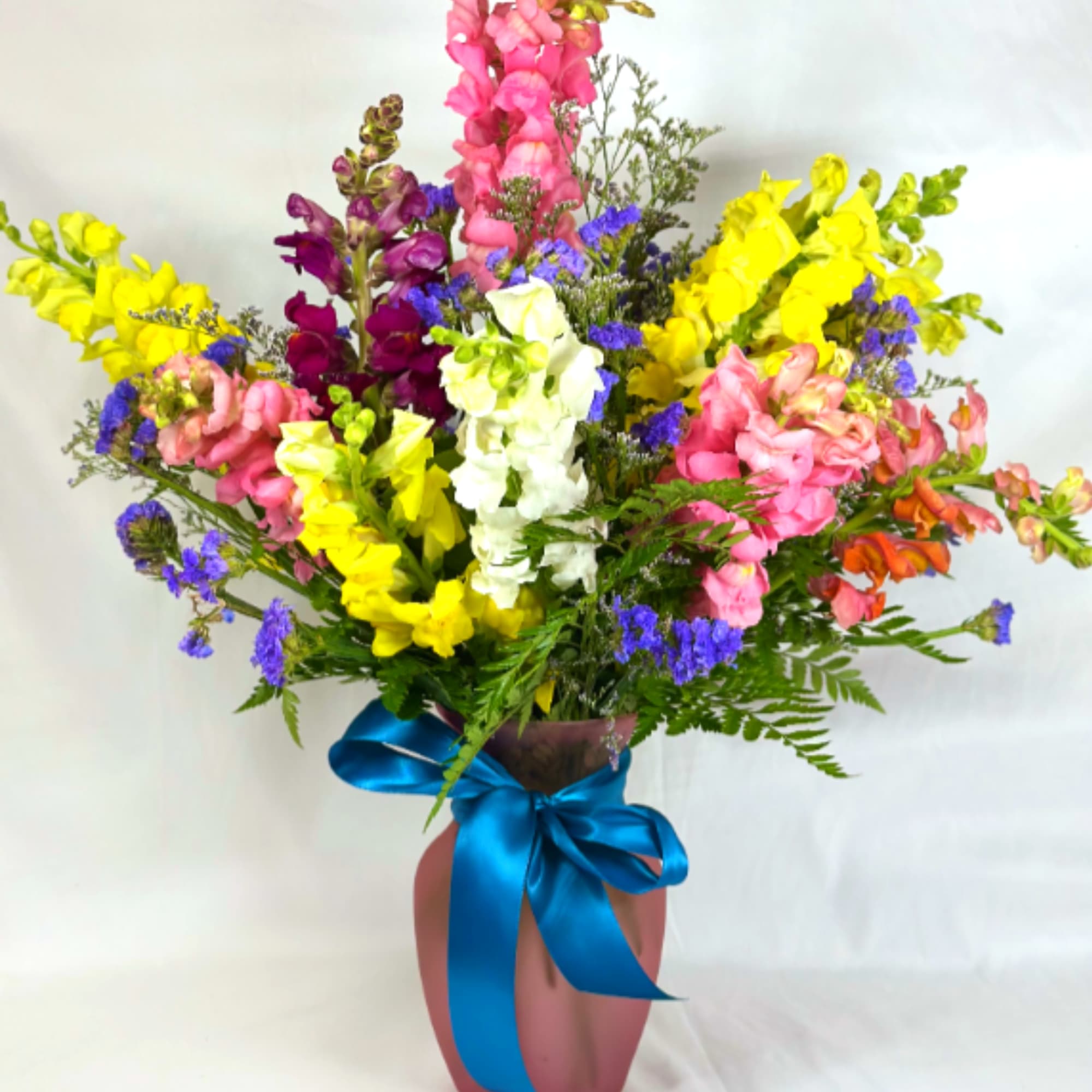 What a perfect Mother's Day arrangement! Tall beautiful Snapdragons in a variety