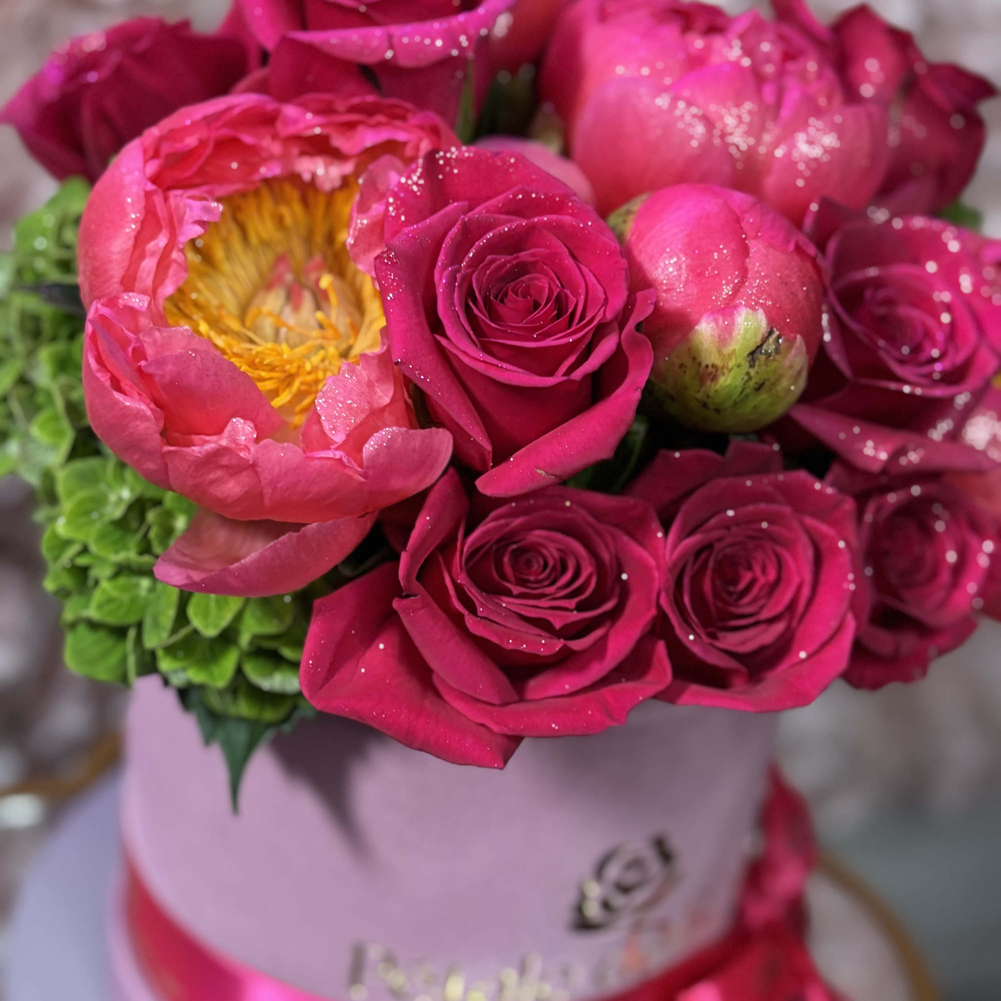 A luxurious floral box designed to celebrate Mom in the most elegant