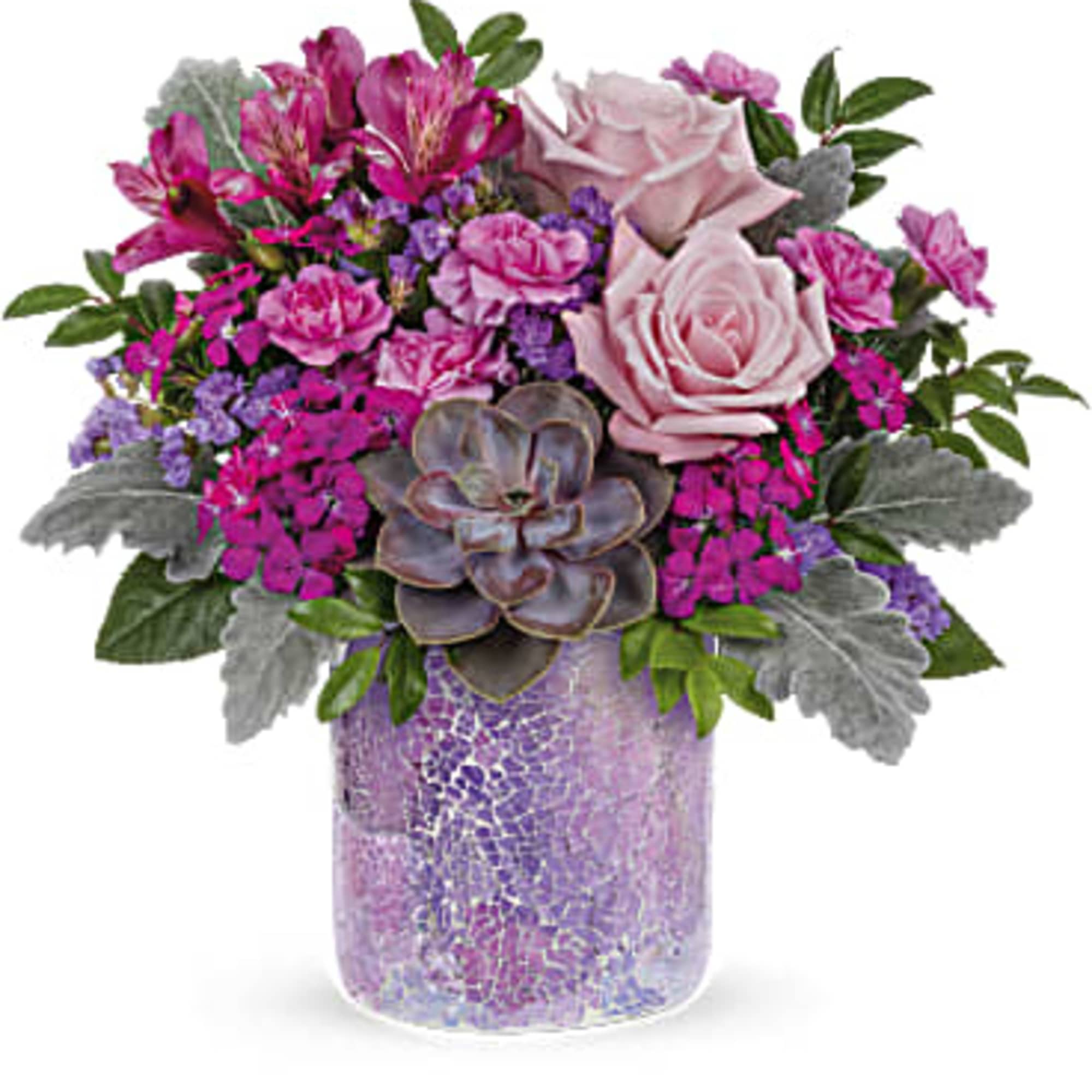 As magical as sunset in the desert. Luscious pink roses and a