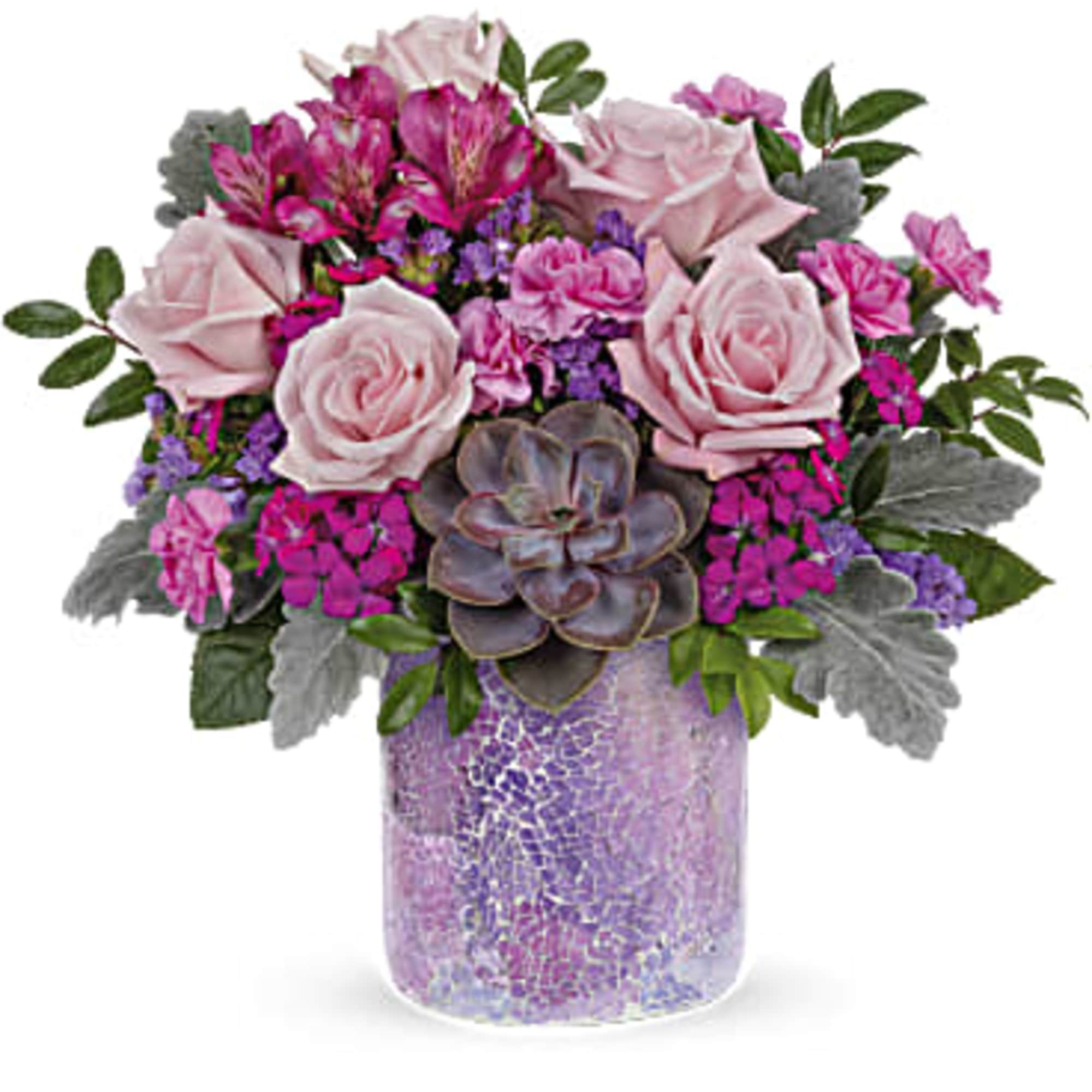 As magical as sunset in the desert. Luscious pink roses and a