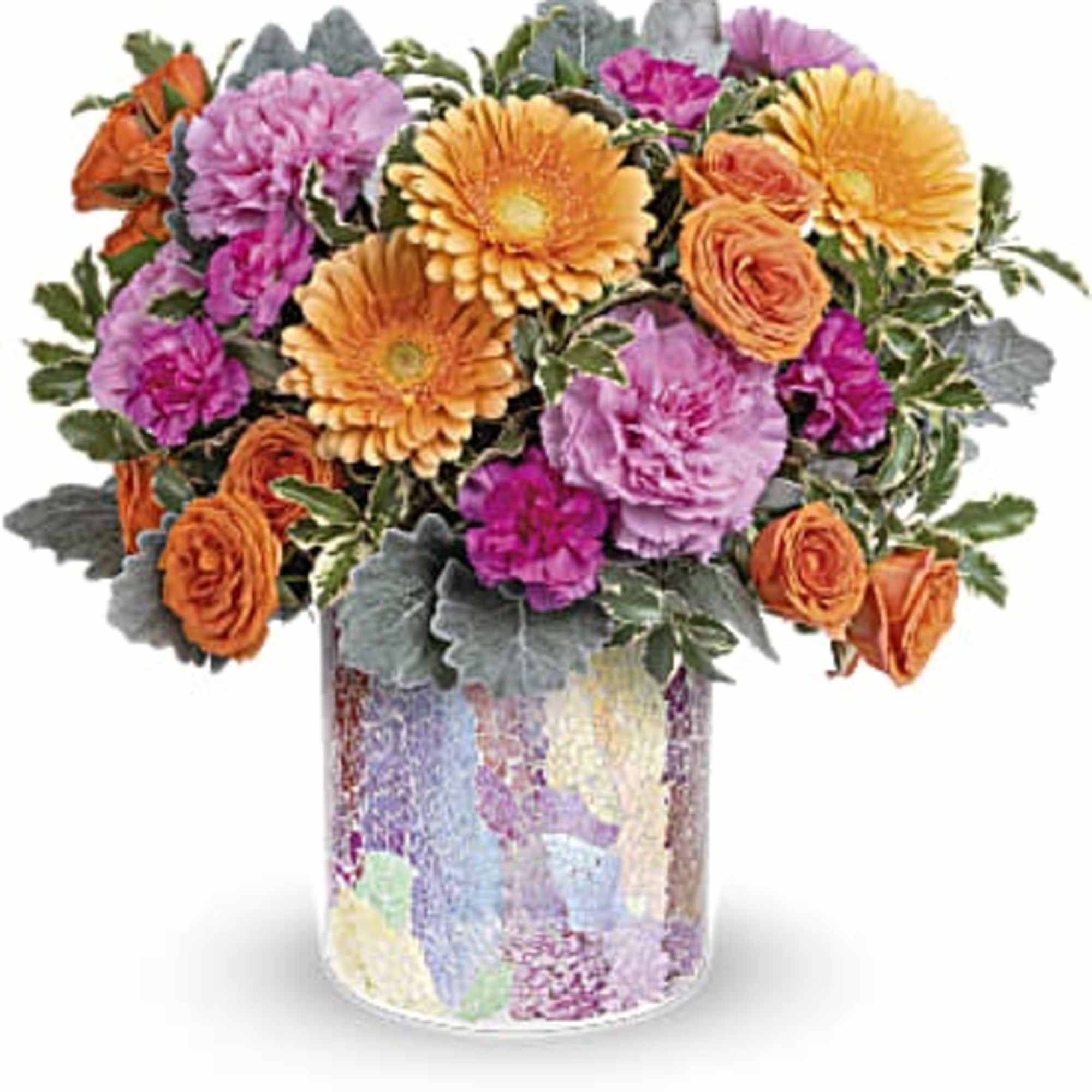 Joyful roses and gerberas bring happiness wherever they go! Especially when presented