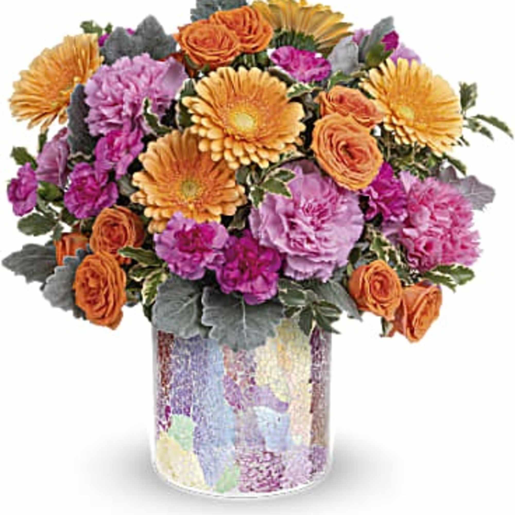 Joyful roses and gerberas bring happiness wherever they go! Especially when presented