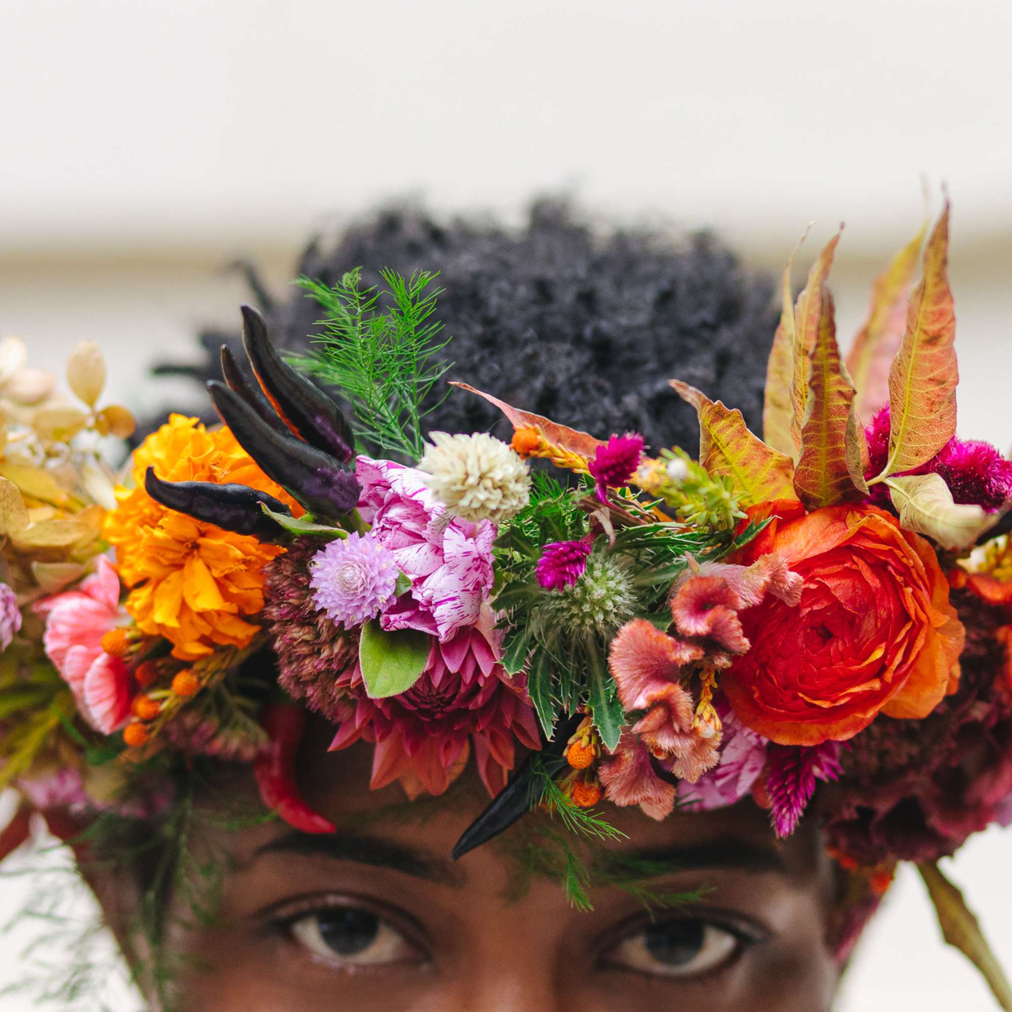 Adorn them with this carefully crafted flower crown that will age beautifully