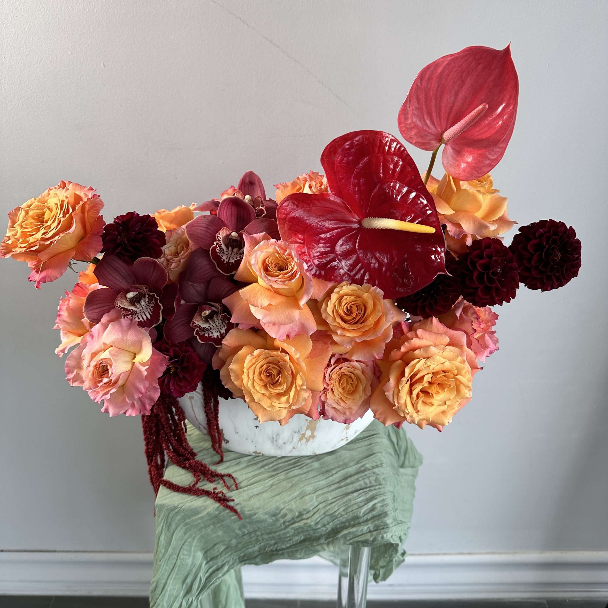 Seasonal or unavailable flowers can be replaced with a similar one. 
The