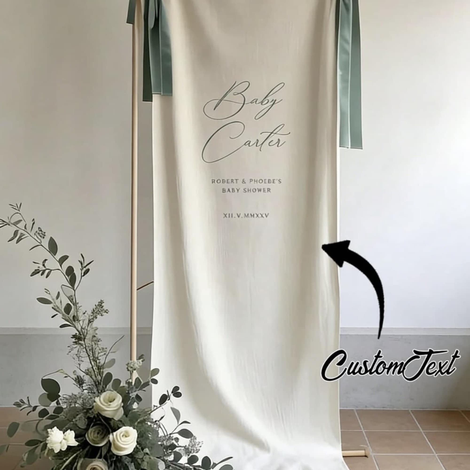 Custom Fabric Wedding Welcome Sign, Linen Ceremony Banner, Modern Boho Wedding Decor