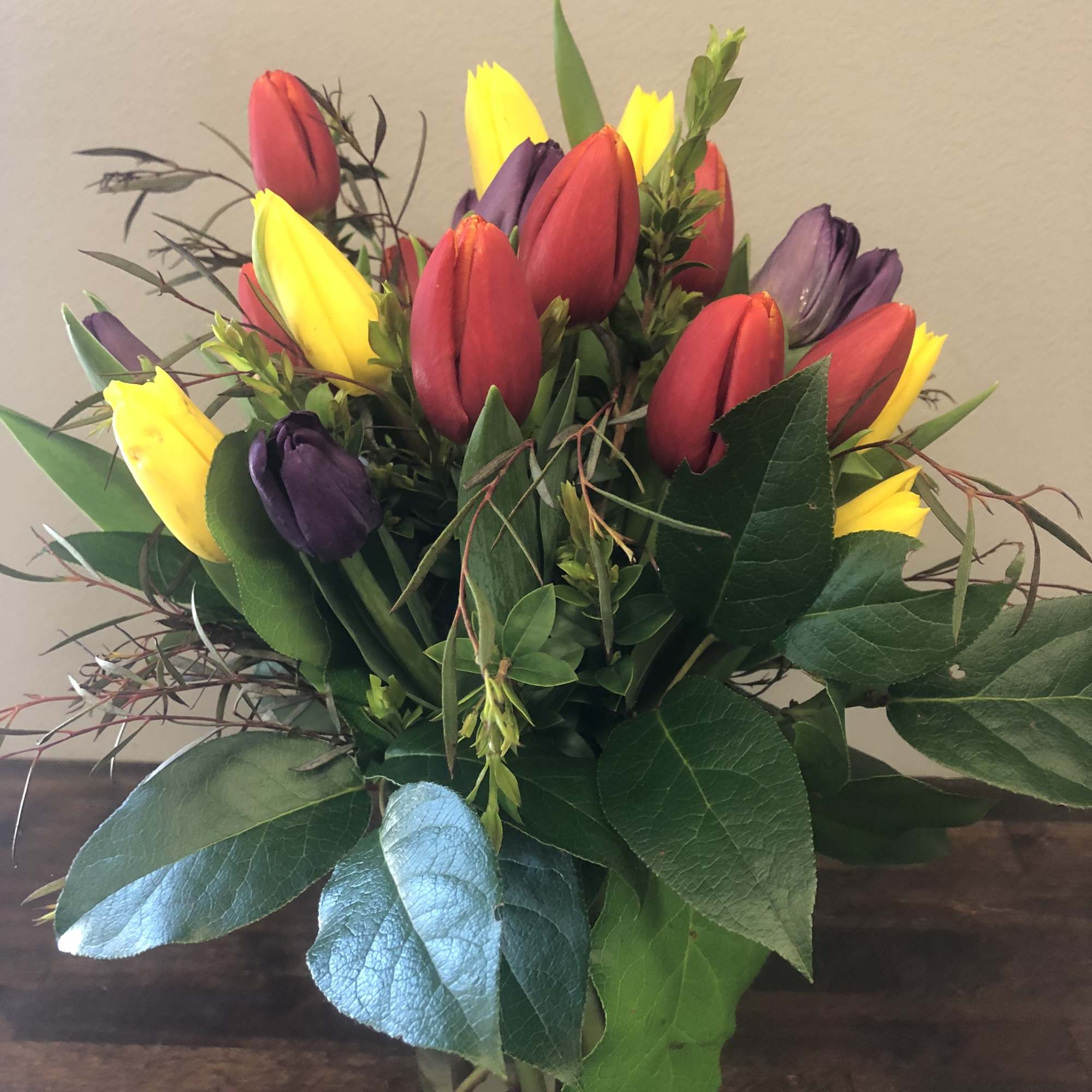 24 assorted tulips herald the arrival of the season, beautifully designed in
