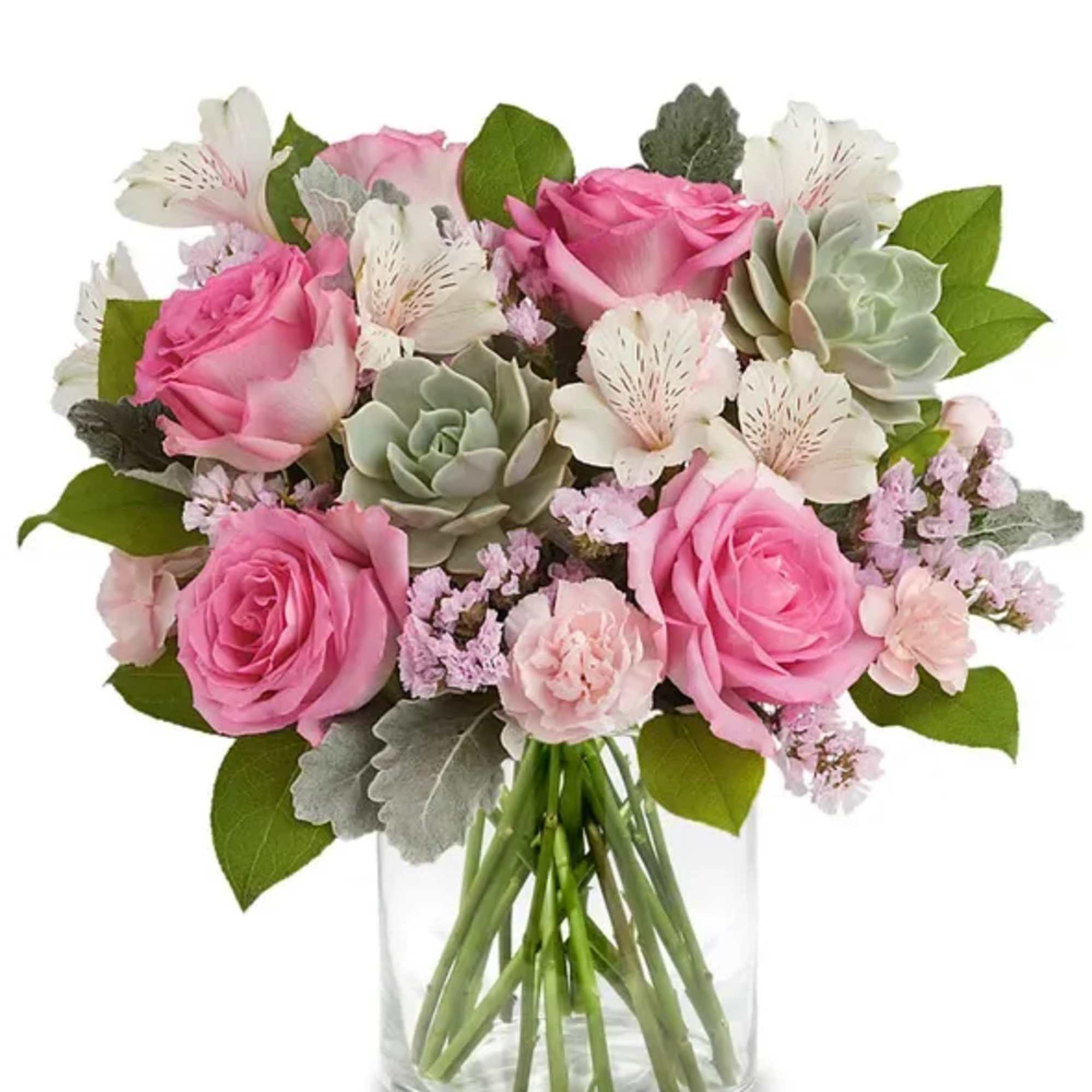 Vive La France! This exquisite arrangement featuring enchanting Pink Roses, beautiful 